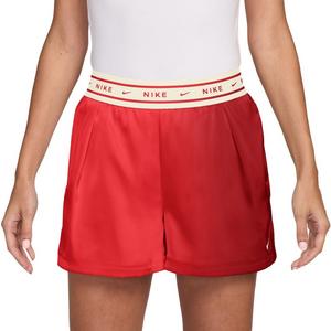 Nike Women's Sportswear Loose Mid-Rise Satin Shorts-Red
