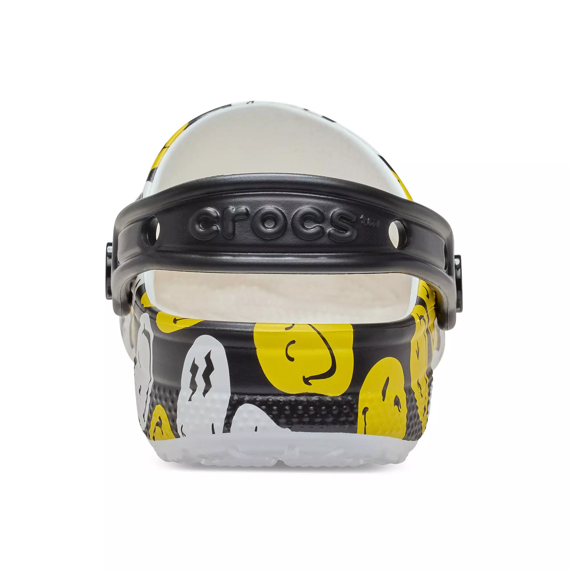 Crocs Classic "SmileyWorld" Preschool Kids' Clog - BLACK/WHITE/YELLOW