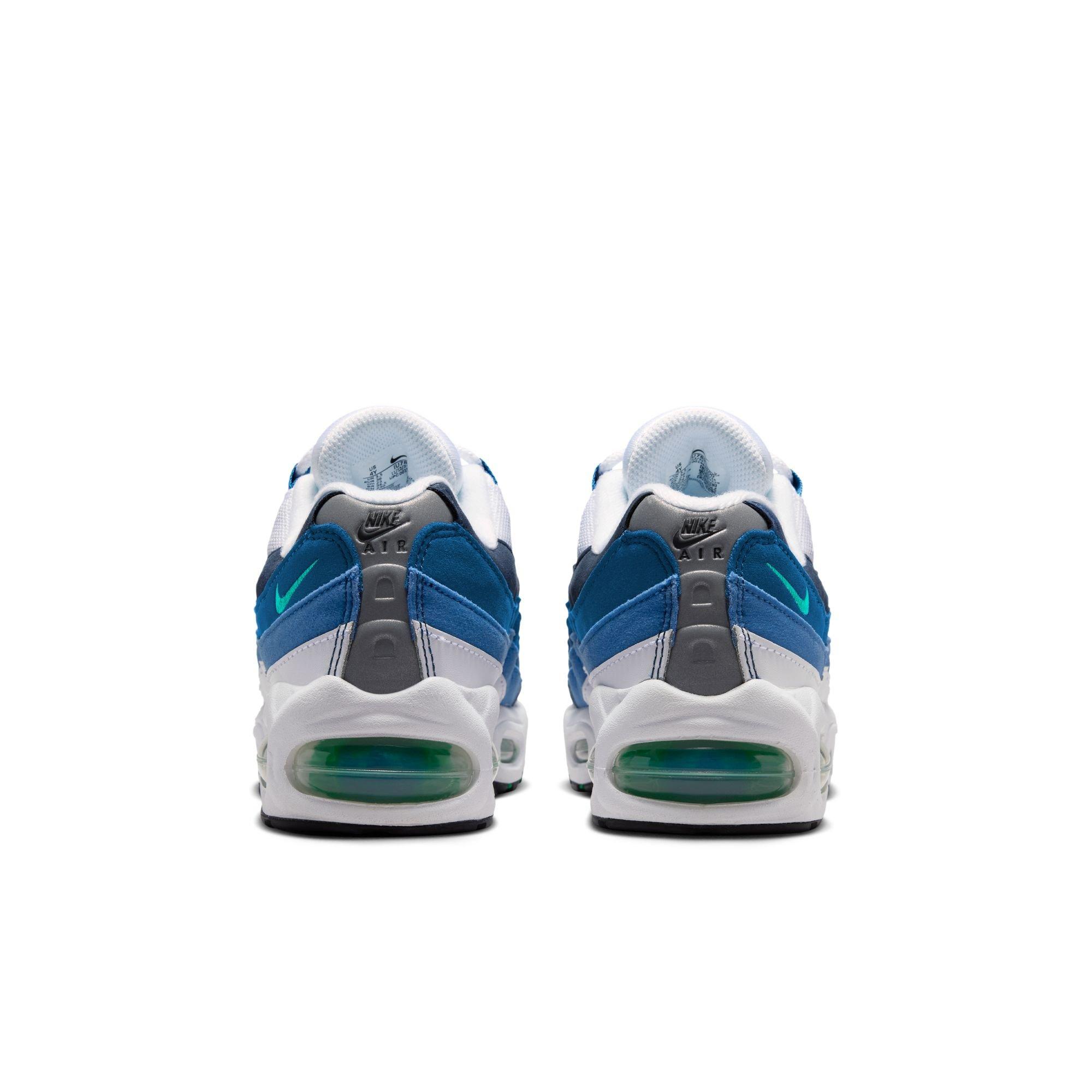 Nike Air Max 95 Big Bubble Premium Grade School Boys' "White/Emerald Green/Lake Blue" Shoe