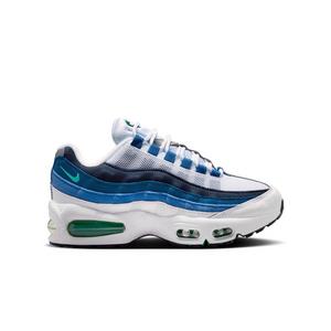 Nike Air Max 95 Big Bubble Premium "White/Emerald Green/Lake Blue" Grade School Boys' Shoe