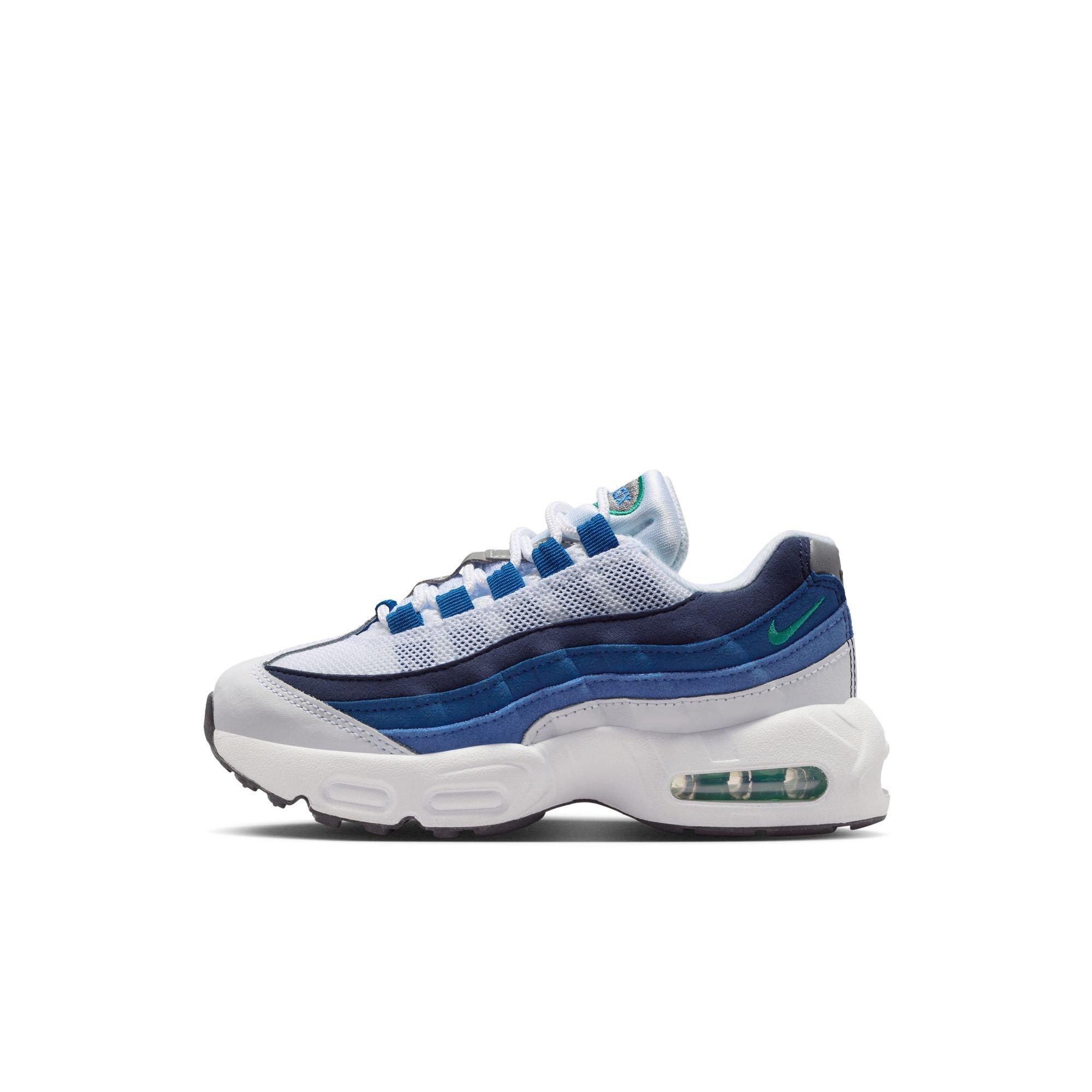 Nike Air Max 95 Premium Preschool Boys' "White/Emerald Green/Lake Blue" Shoe