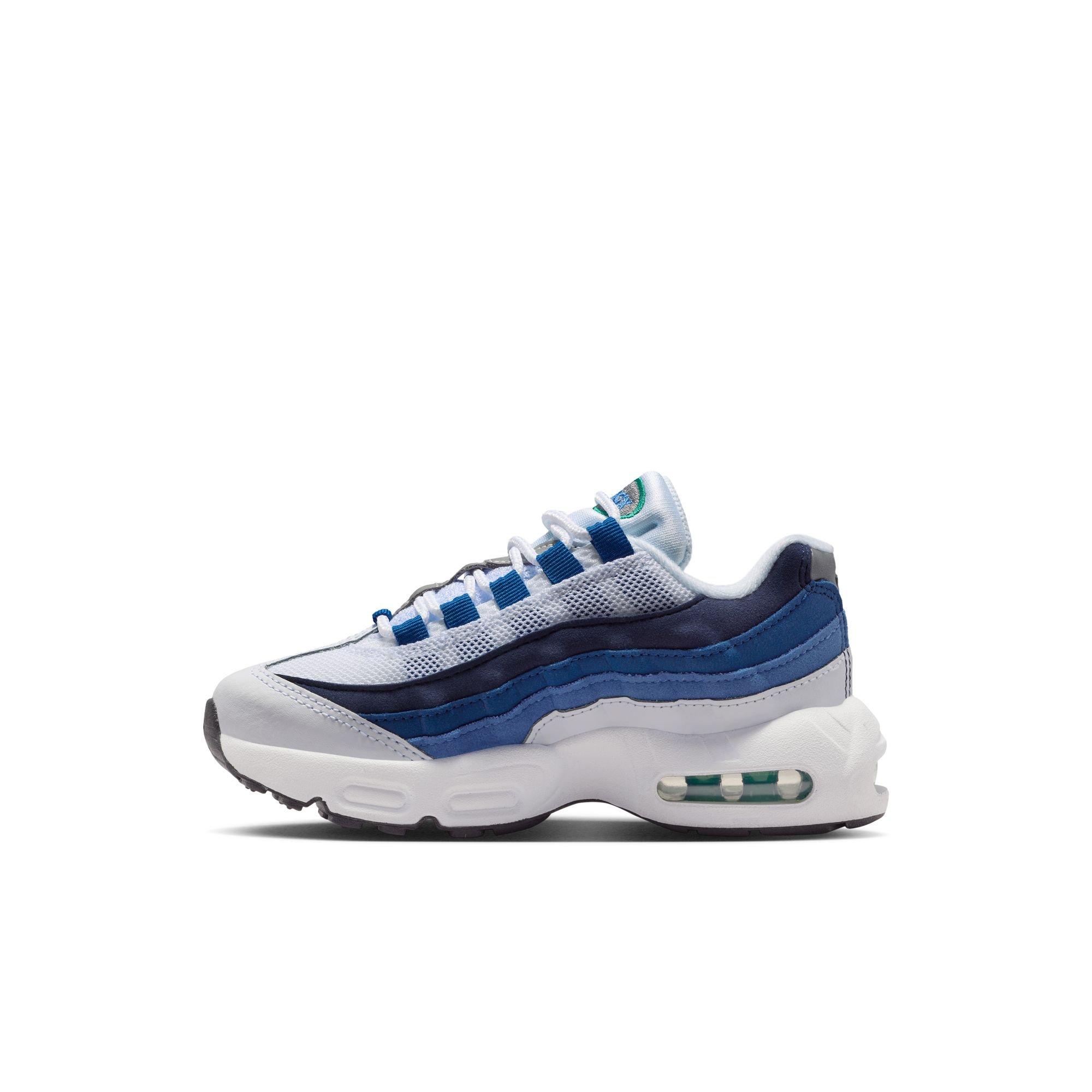 Nike Air Max 95 Premium Preschool Boys' "White/Emerald Green/Lake Blue" Shoe
