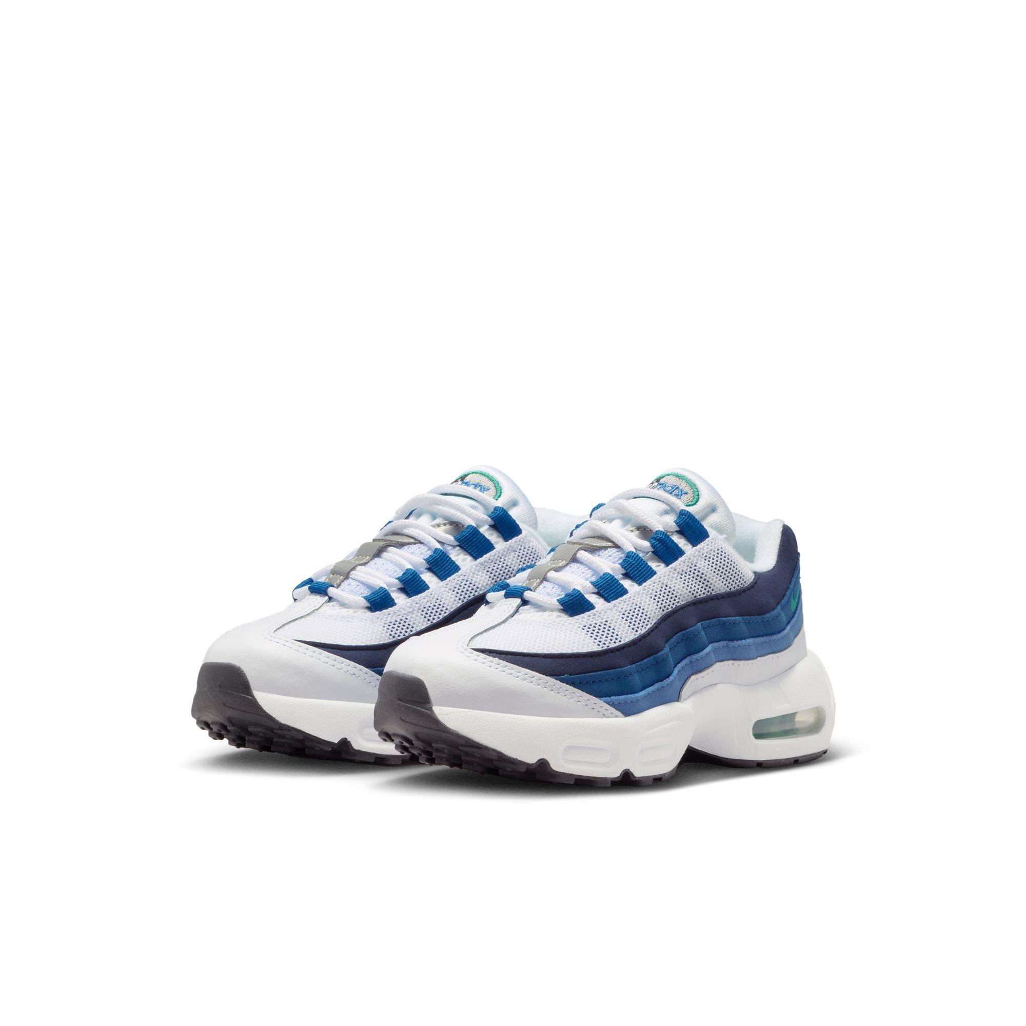 Nike Air Max 95 Premium Preschool Boys' "White/Emerald Green/Lake Blue" Shoe