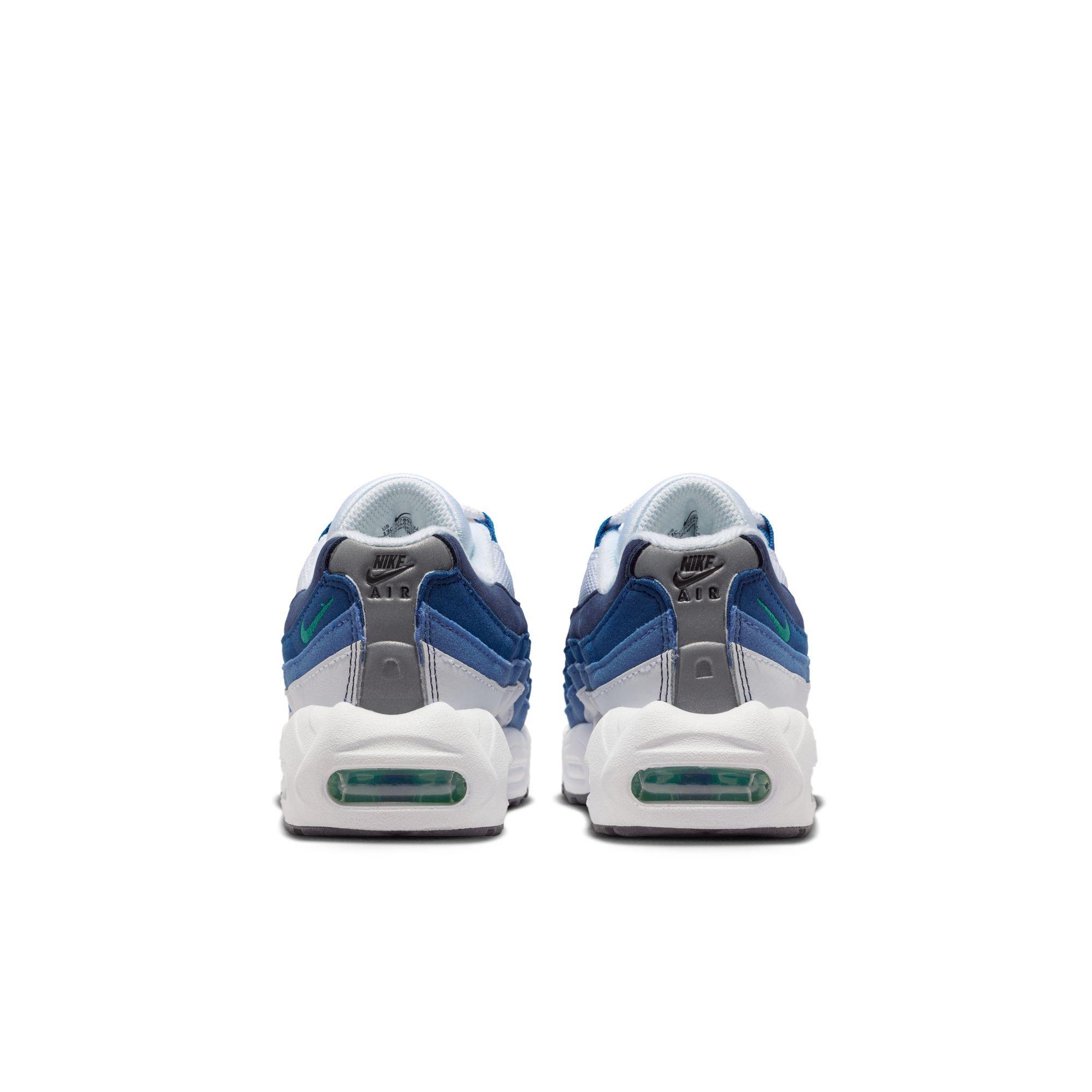 Nike Air Max 95 Premium Preschool Boys' "White/Emerald Green/Lake Blue" Shoe