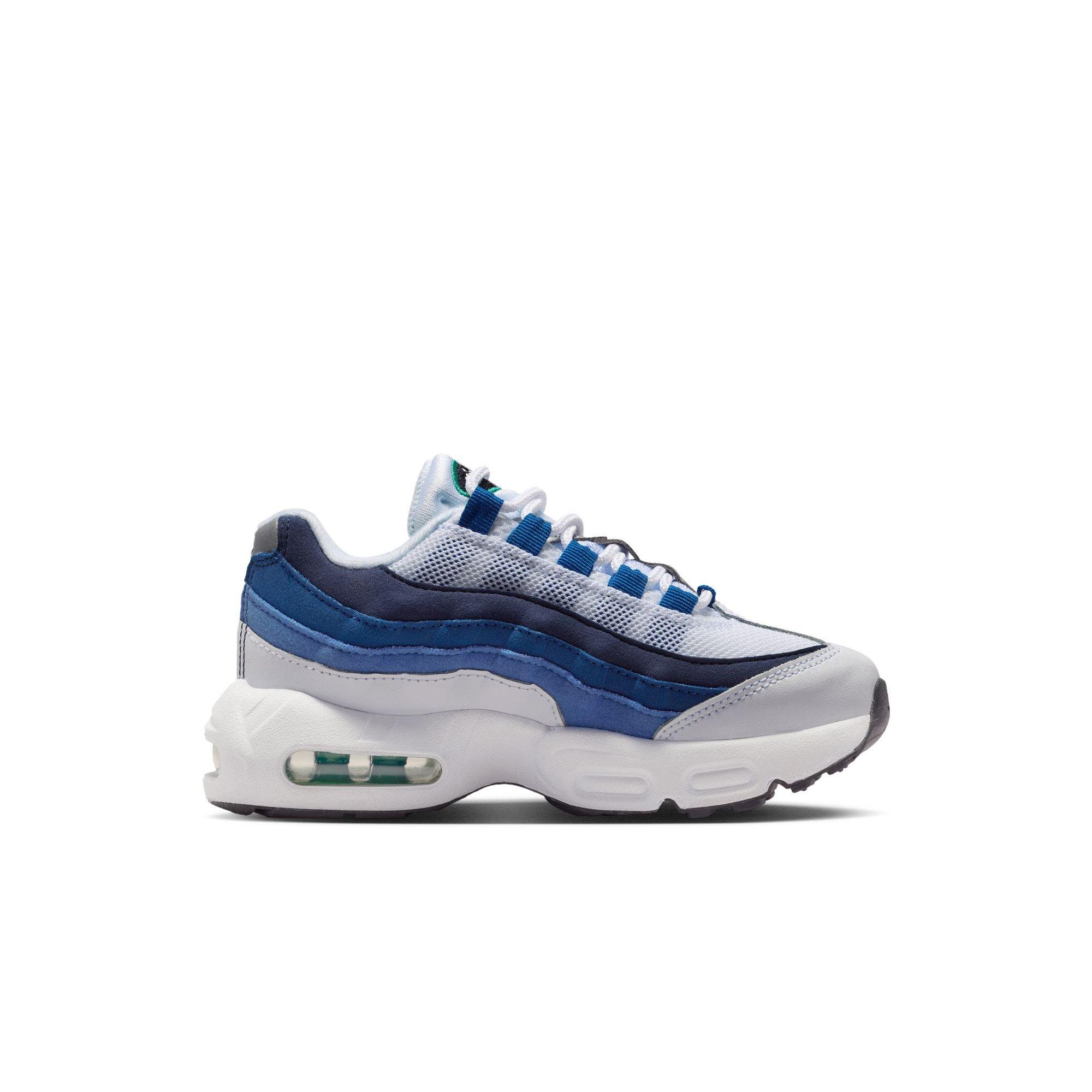 Nike Air Max 95 Premium Preschool Boys' "White/Emerald Green/Lake Blue" Shoe