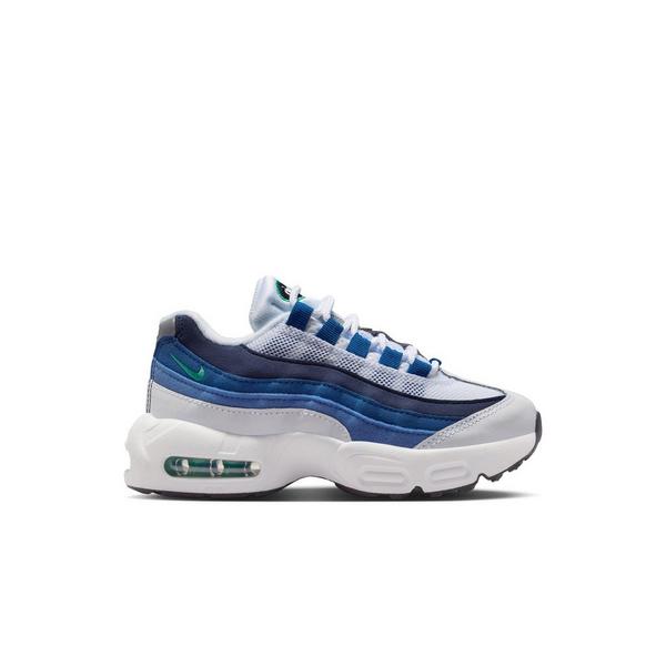 Nike Air Max 95 Premium "White/Emerald Green/Lake Blue" Preschool Boys' Shoe