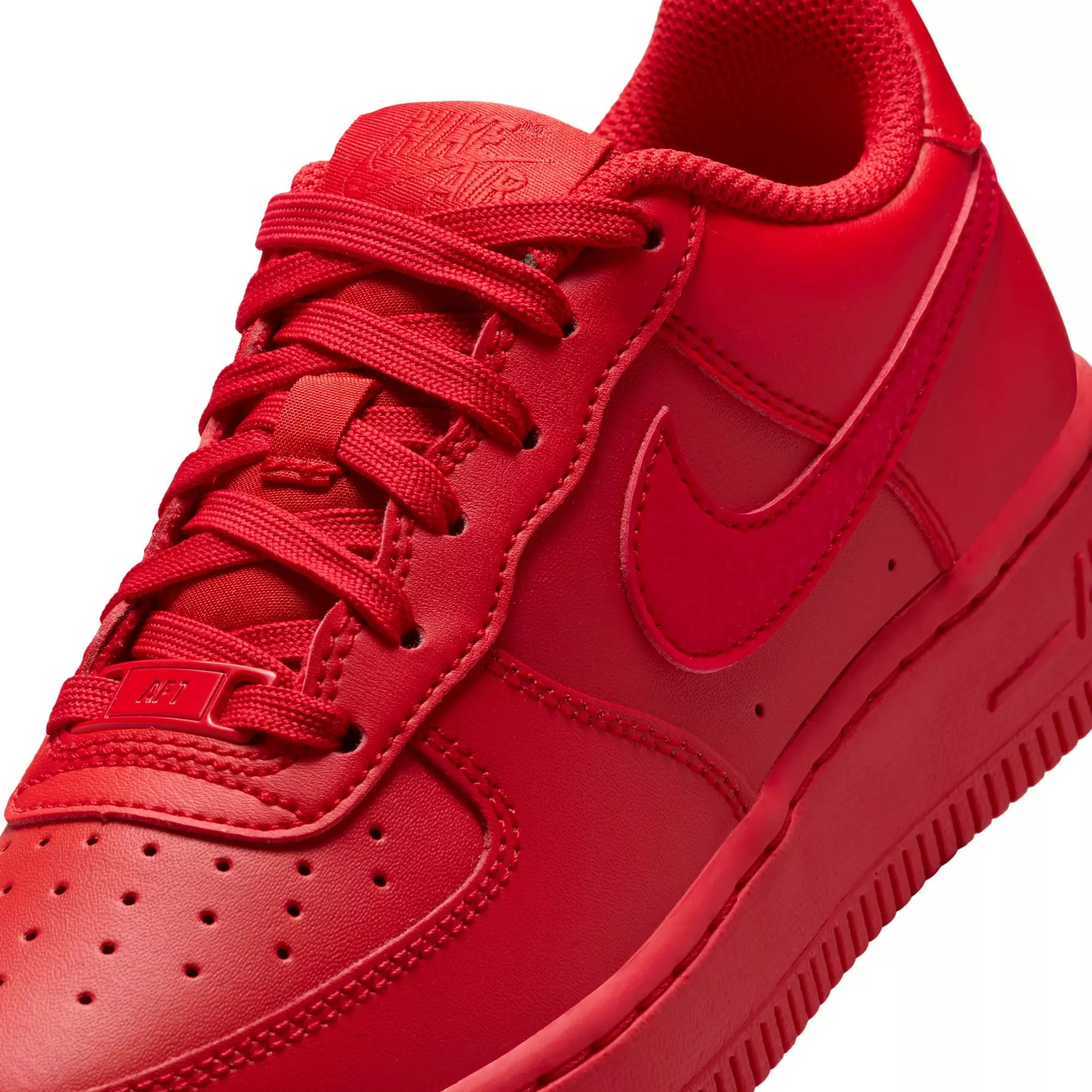 Nike Air Force 1 "University Red/Black" Grade School Boys' Shoe - RED