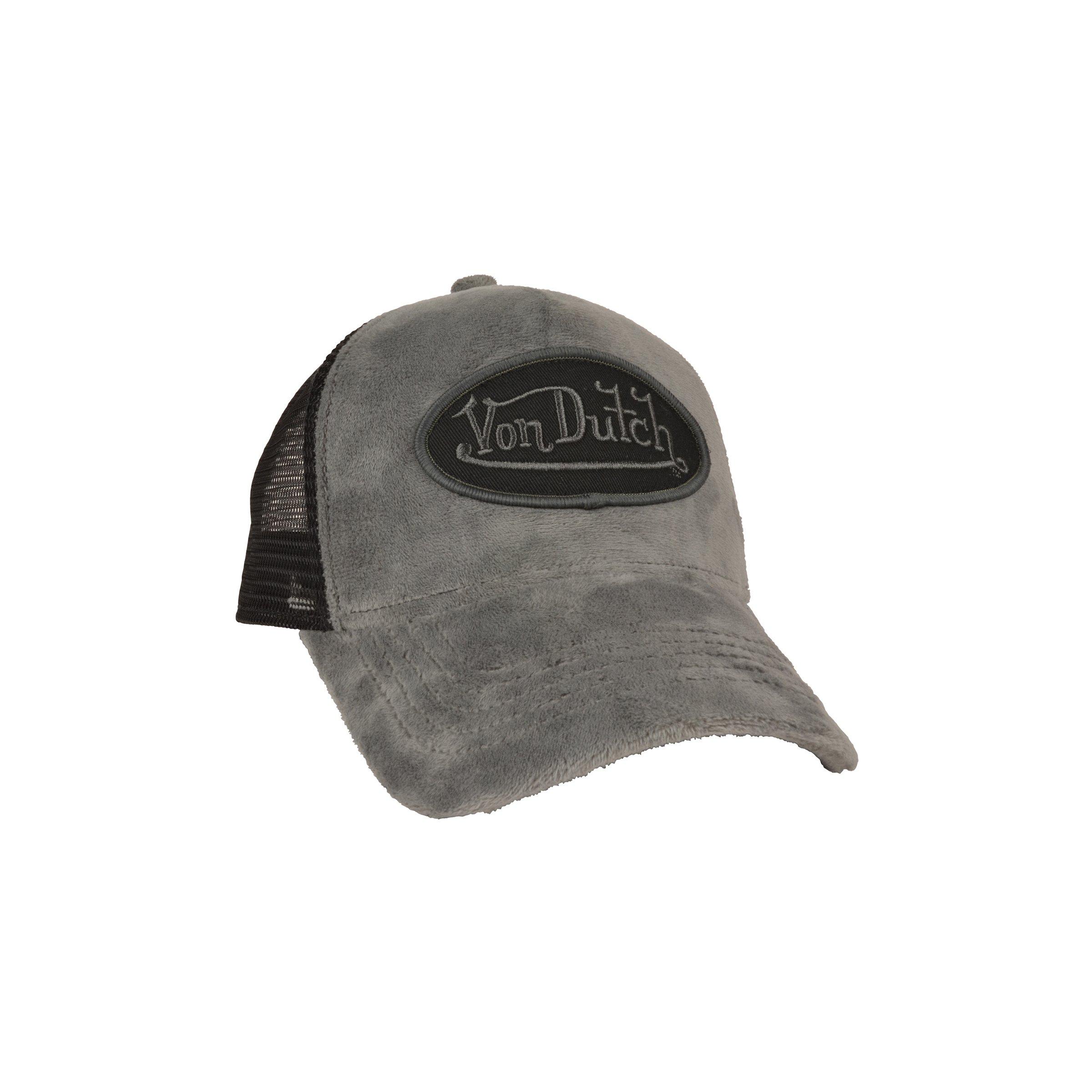 Von Dutch Velvet Trucker Snapback Hat-Grey - GREY Thumbnail View 2