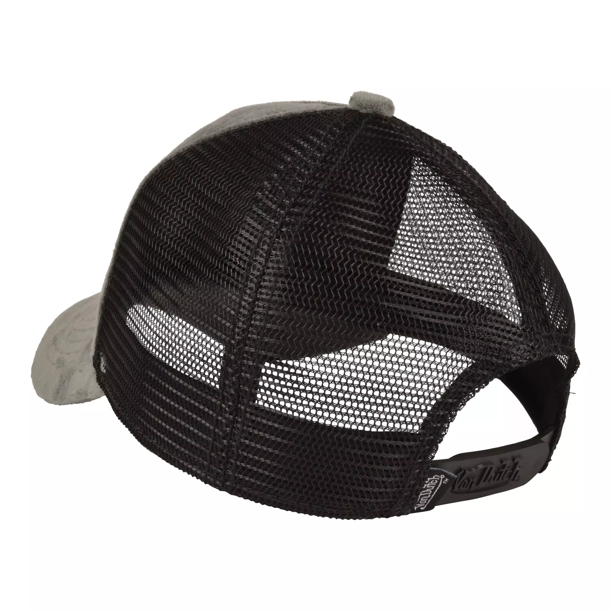 Von Dutch Velvet Trucker Snapback Hat-Grey - GREY