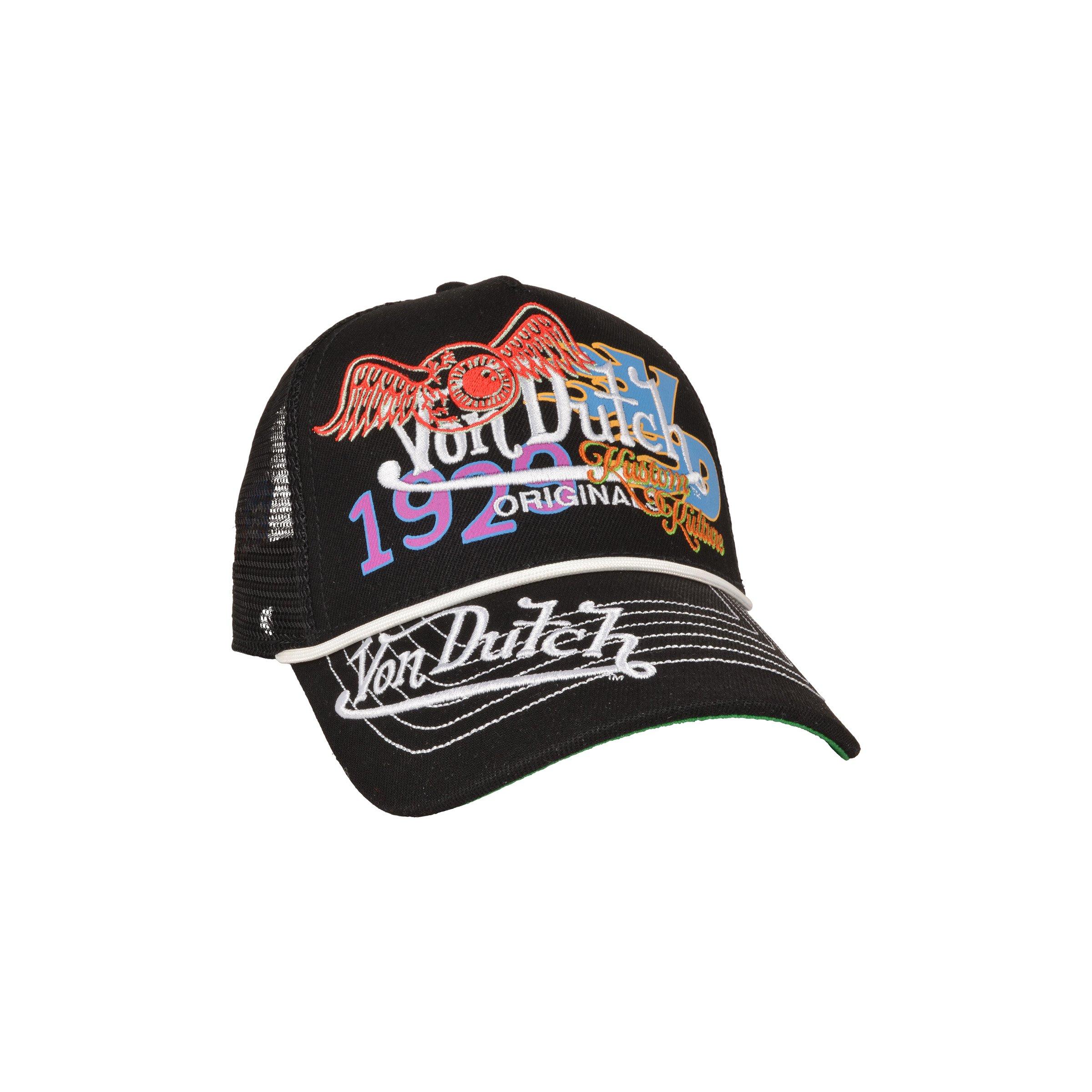 Von Dutch Overlap Trucker Snapback Hat-Black - BLACK Thumbnail View 2