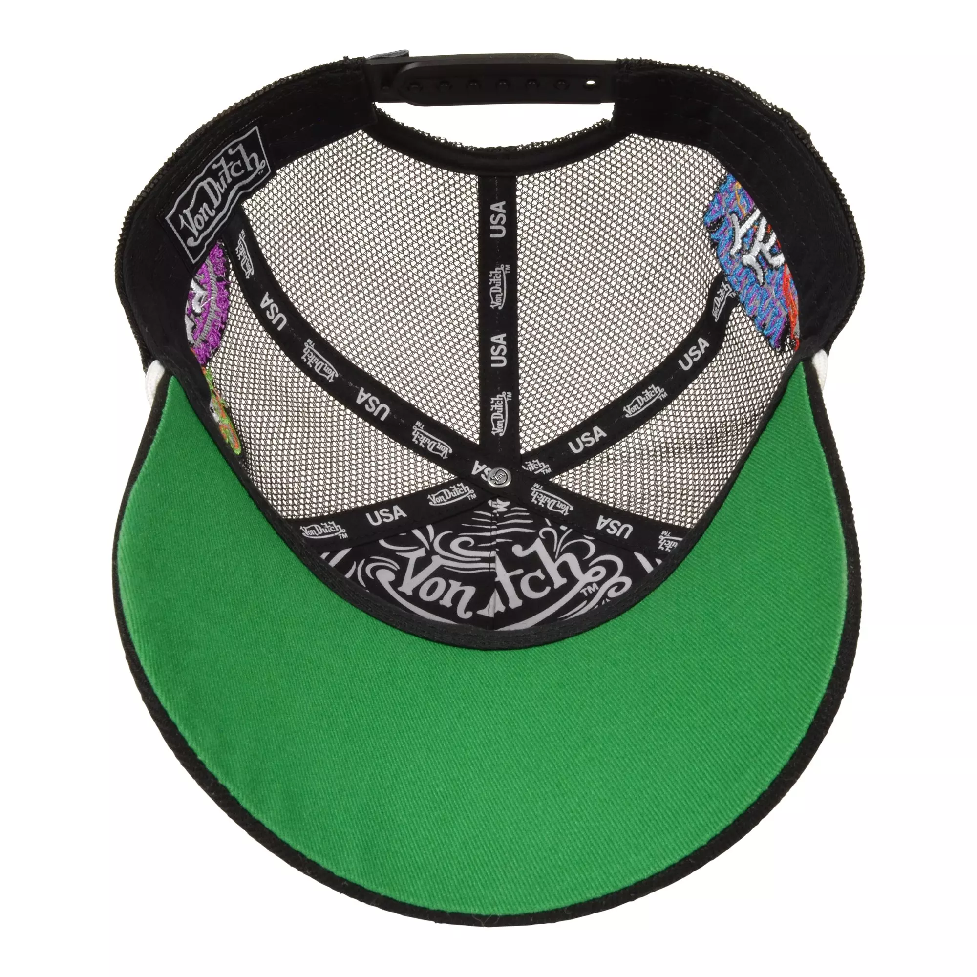 Von Dutch Overlap Trucker Snapback Hat-Black - BLACK