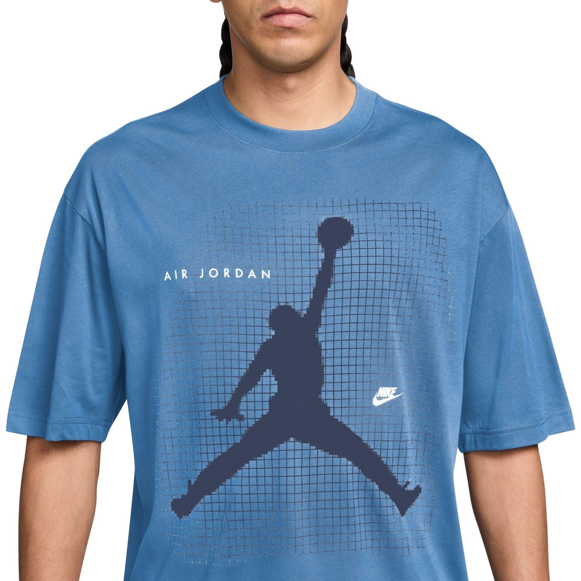 Jordan Men's Swoosh Graphic Tee - BLUE Thumbnail View 3