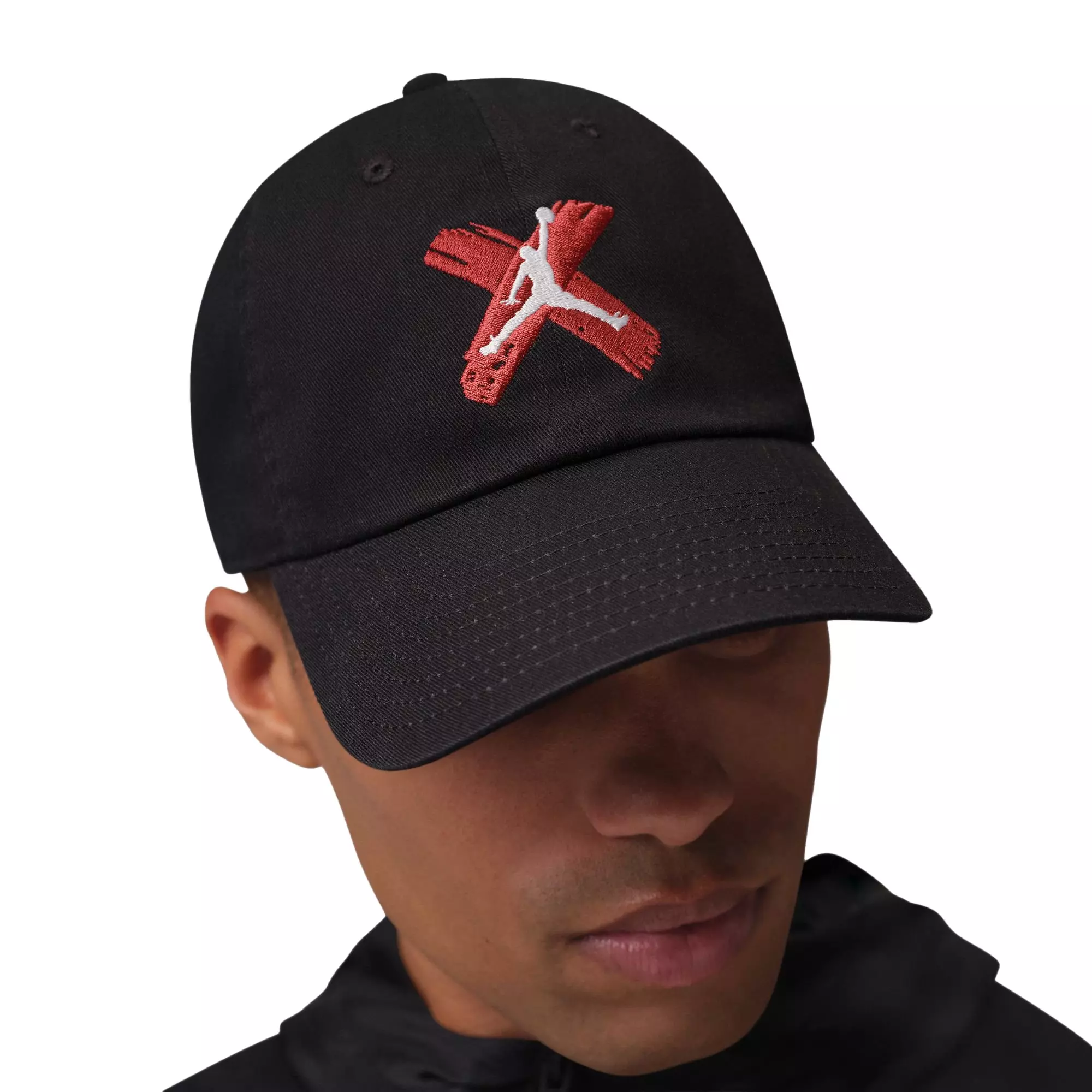 Jordan Club "Banned" Washed Cap-Black - BLACK/RED