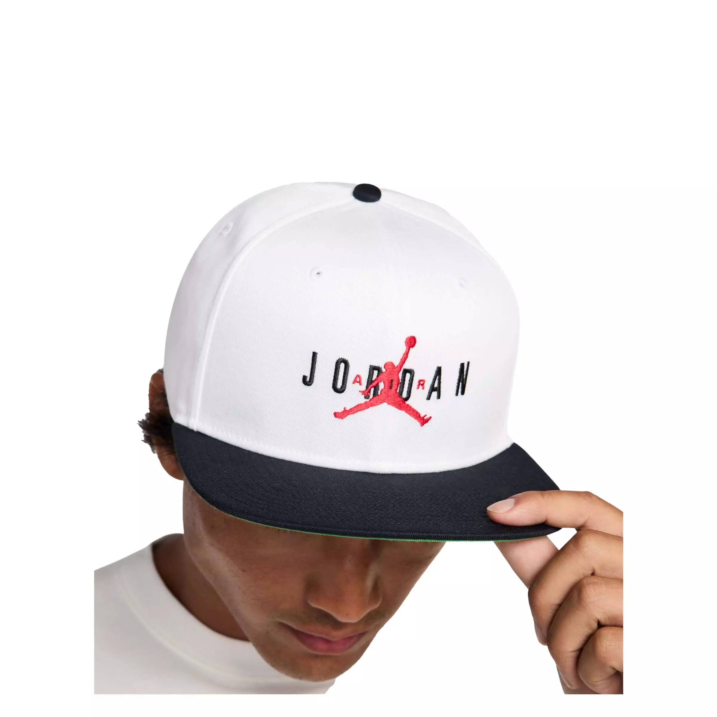 Jordan Jumpman Double Logo Pro Snapback Cap-White/Red/Black - WHITE/RED/BLACK