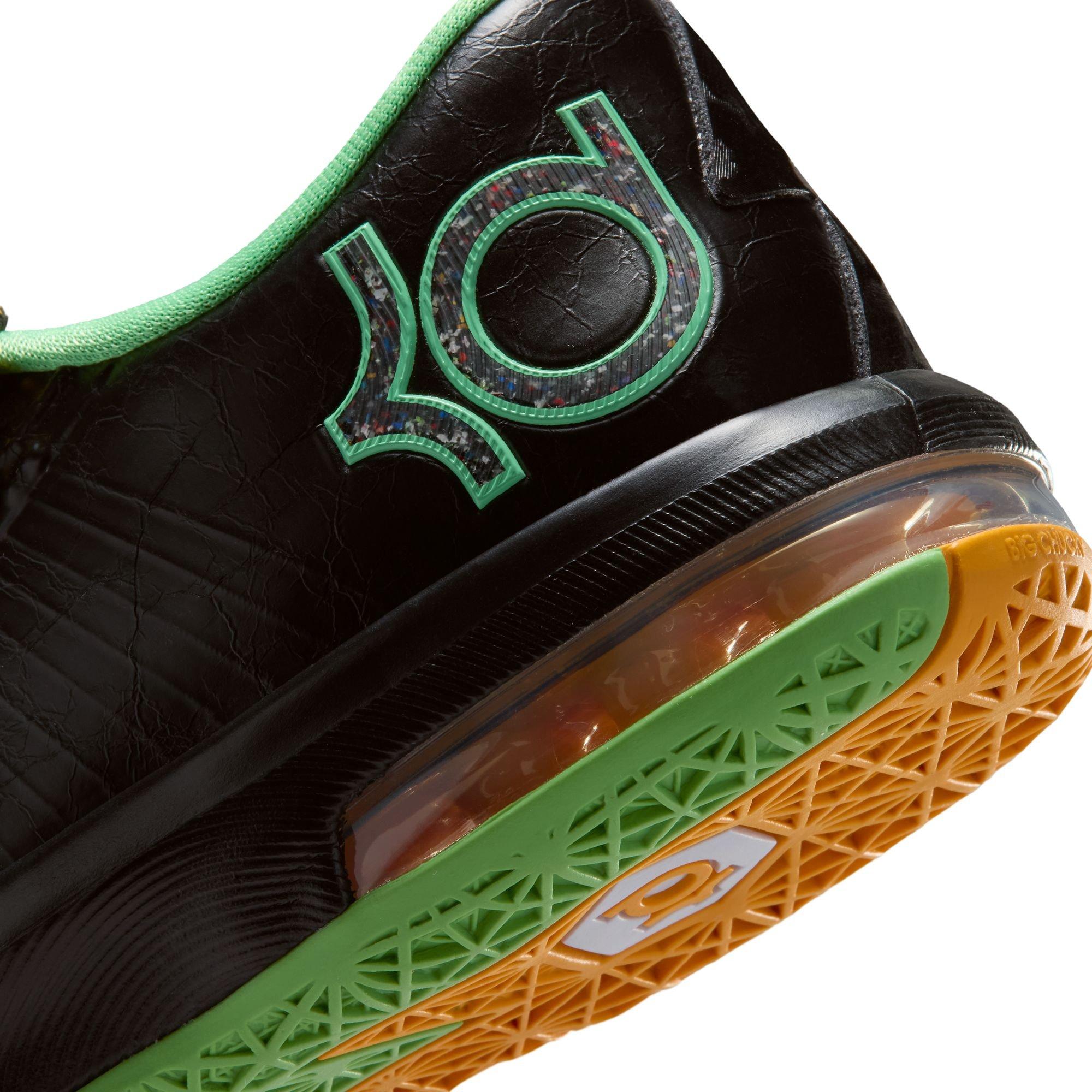 Nike KD 6 "Brazil" Grade School Kids' Basketball Shoe - BLACK/MULTI-COLOR/LT LUCID GREEN Thumbnail View 5