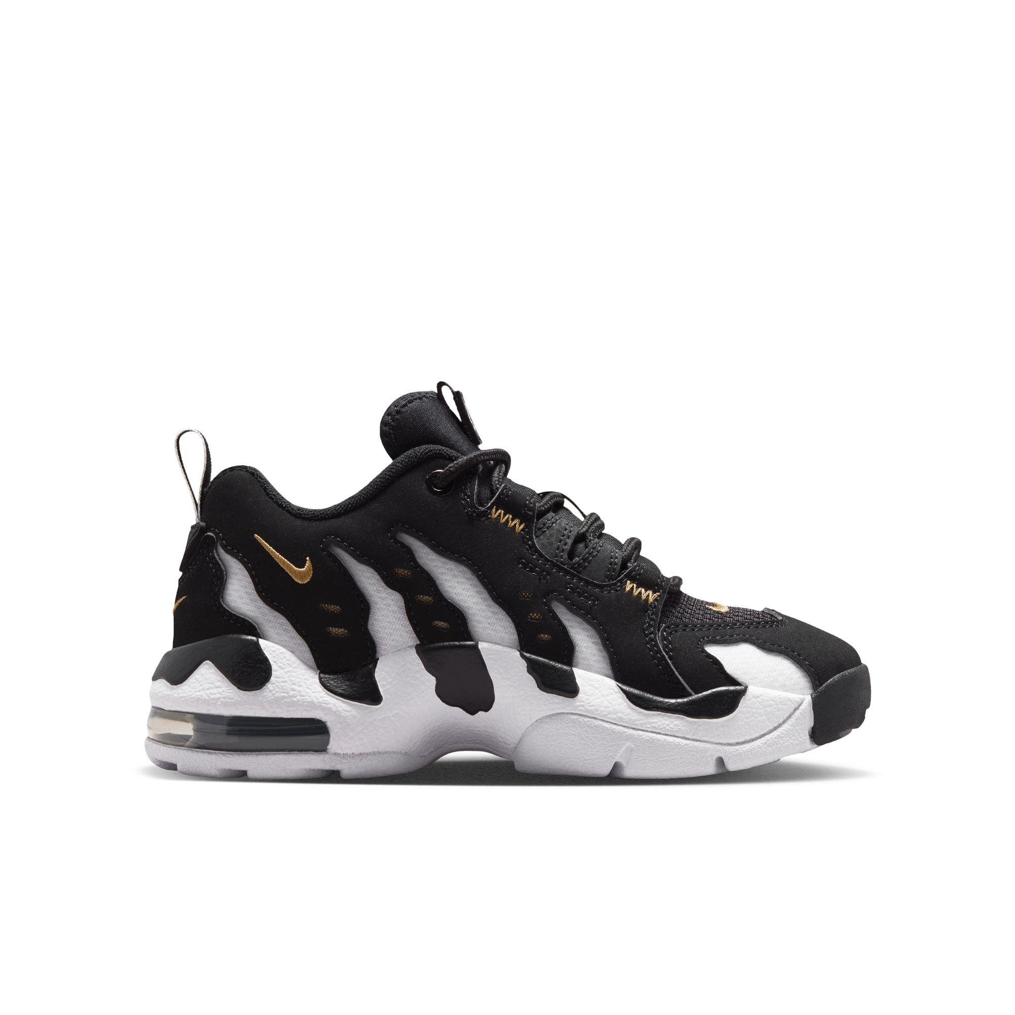 Nike Air DT Max '96 Low "Black/White" Grade School Kids' Shoe - BLACK/METALLIC GOLD/WHITE Thumbnail View 3