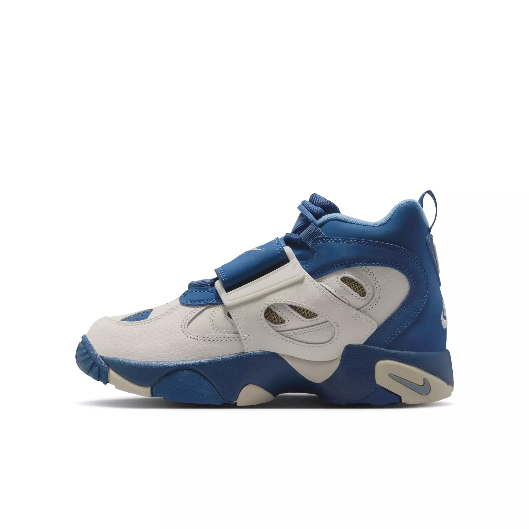 Nike Air Diamond Turf II "Royals" Grade School Kids' Shoe - SAIL/MYSTIC NAVY/BLUE GREY/METALLIC GOLD