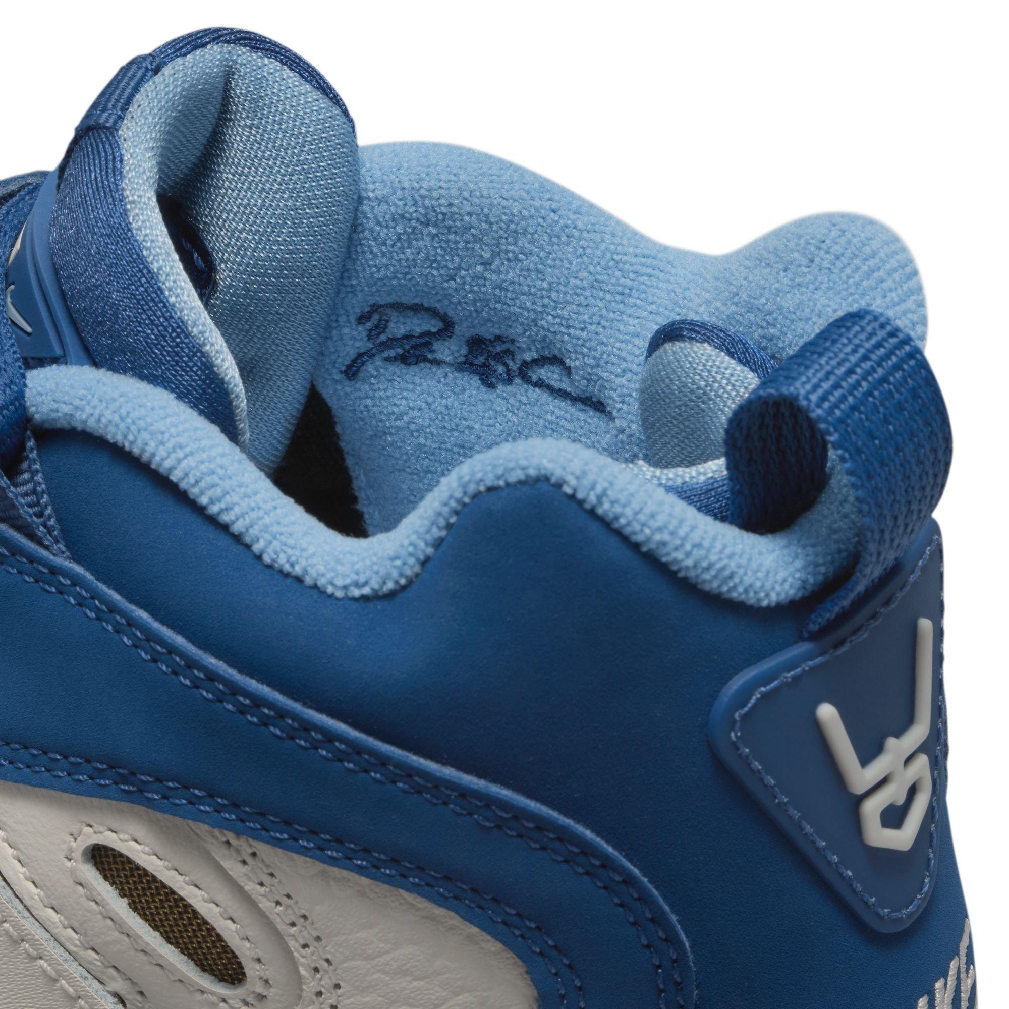 Nike Air Diamond Turf II "Royals" Grade School Kids' Shoe - SAIL/MYSTIC NAVY/BLUE GREY/METALLIC GOLD Thumbnail View 7
