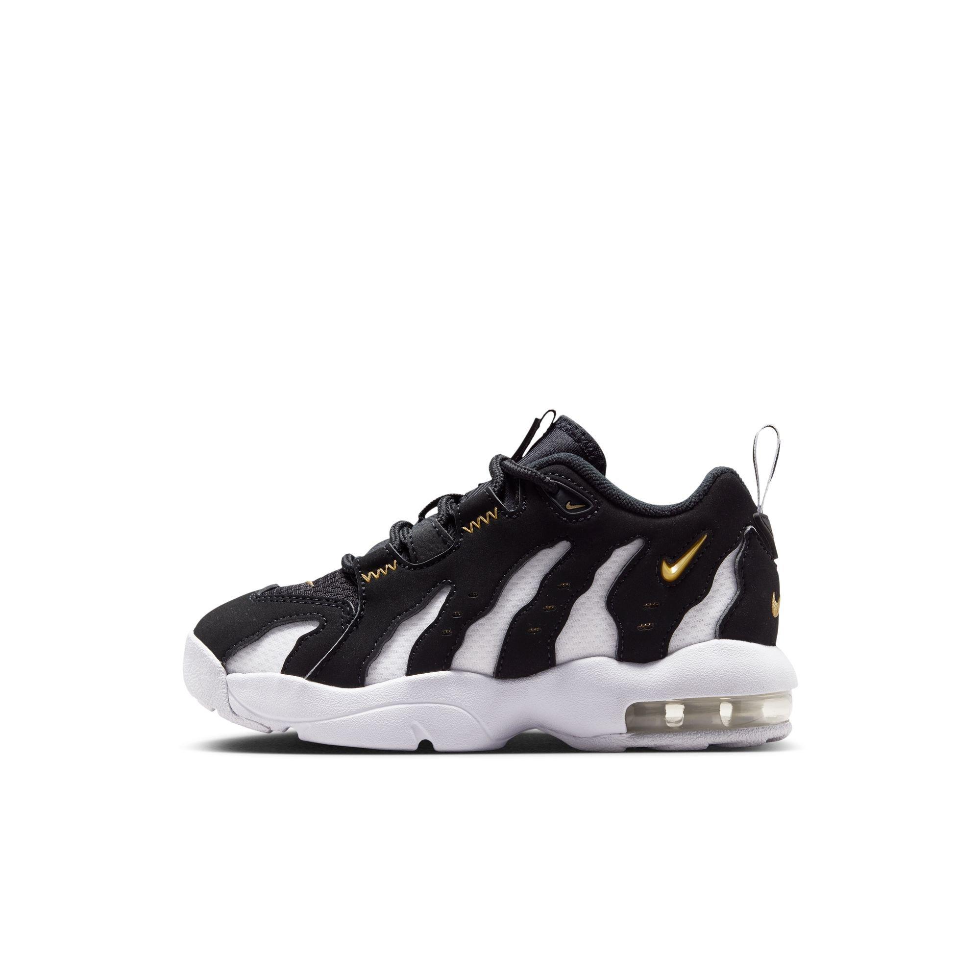 Nike Air DT Max '96 Low "Black/White" Preschool Kids' Shoe - BLACK/METALLIC GOLD/WHITE Thumbnail View 7