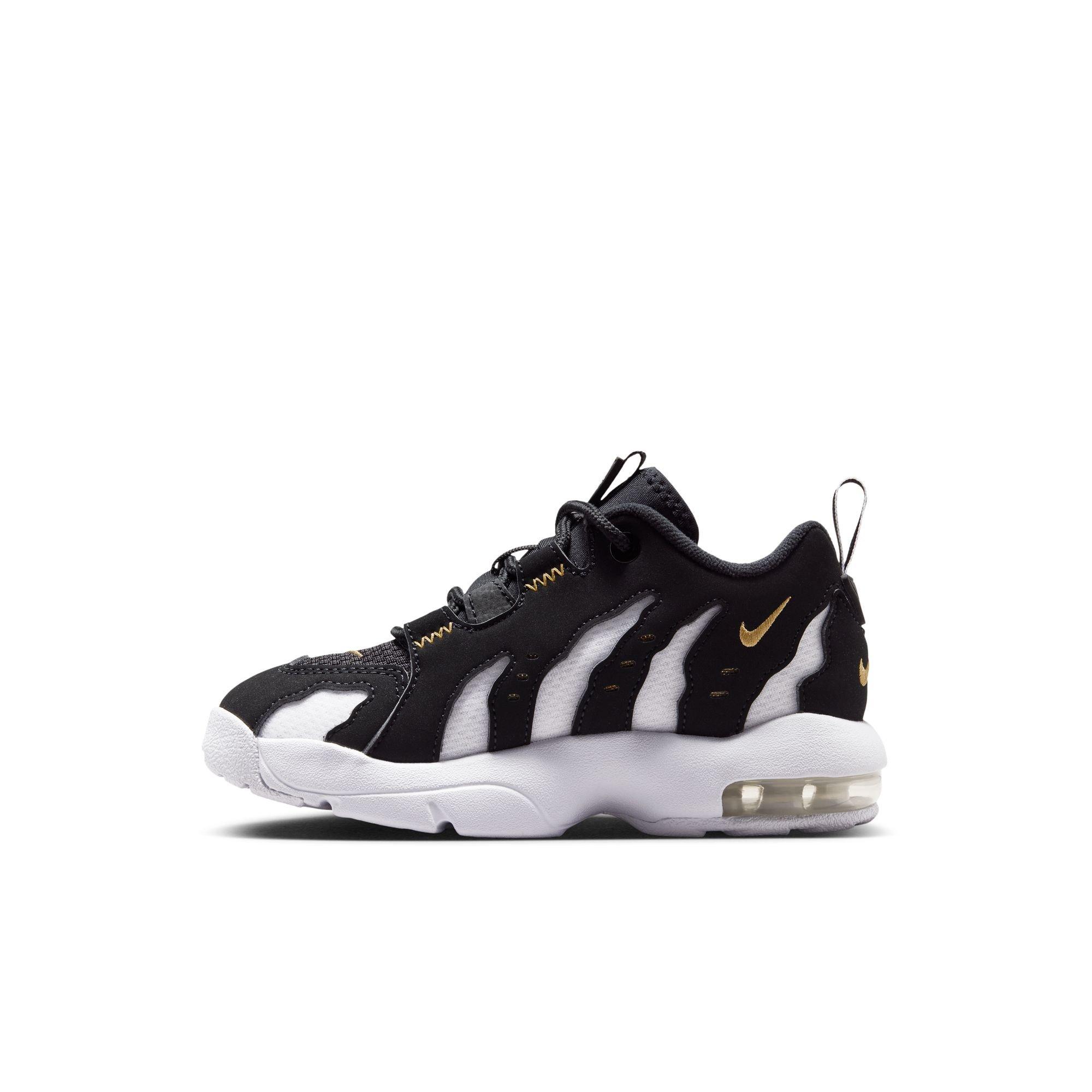 Nike Air DT Max '96 Low "Black/White" Preschool Kids' Shoe - BLACK/METALLIC GOLD/WHITE Thumbnail View 8