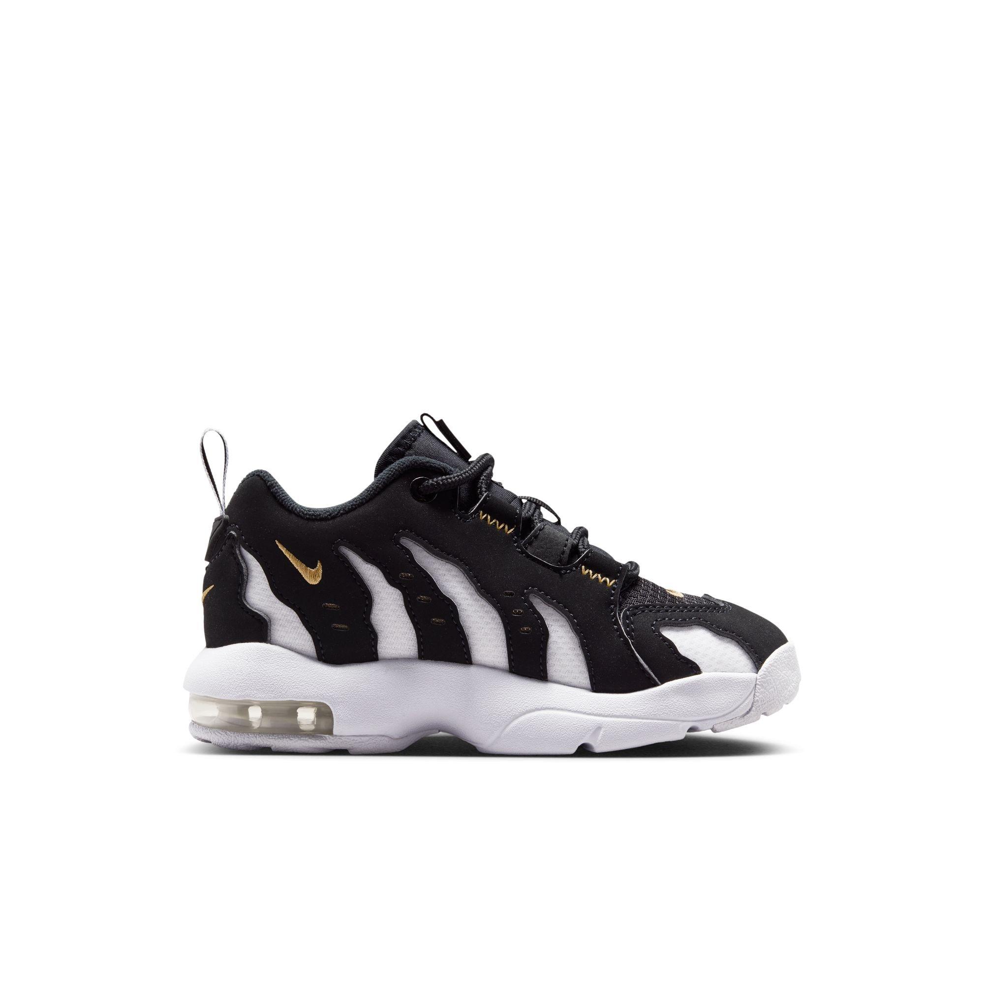 Nike Air DT Max '96 Low "Black/White" Preschool Kids' Shoe - BLACK/METALLIC GOLD/WHITE Thumbnail View 3