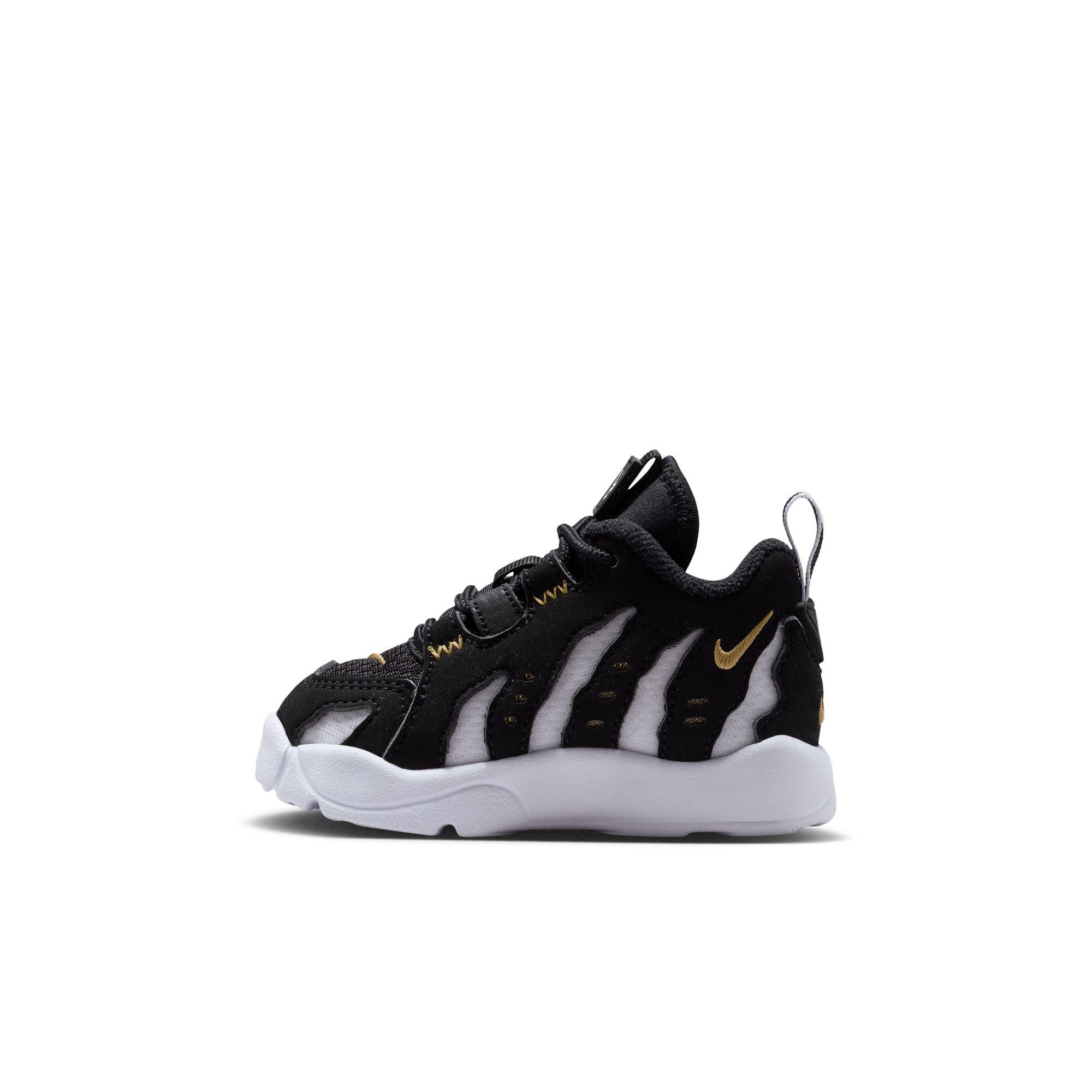 Nike Air DT Max '96 Low "Black/White" Toddler Kids' Shoe - BLACK/METALLIC GOLD/WHITE Thumbnail View 7