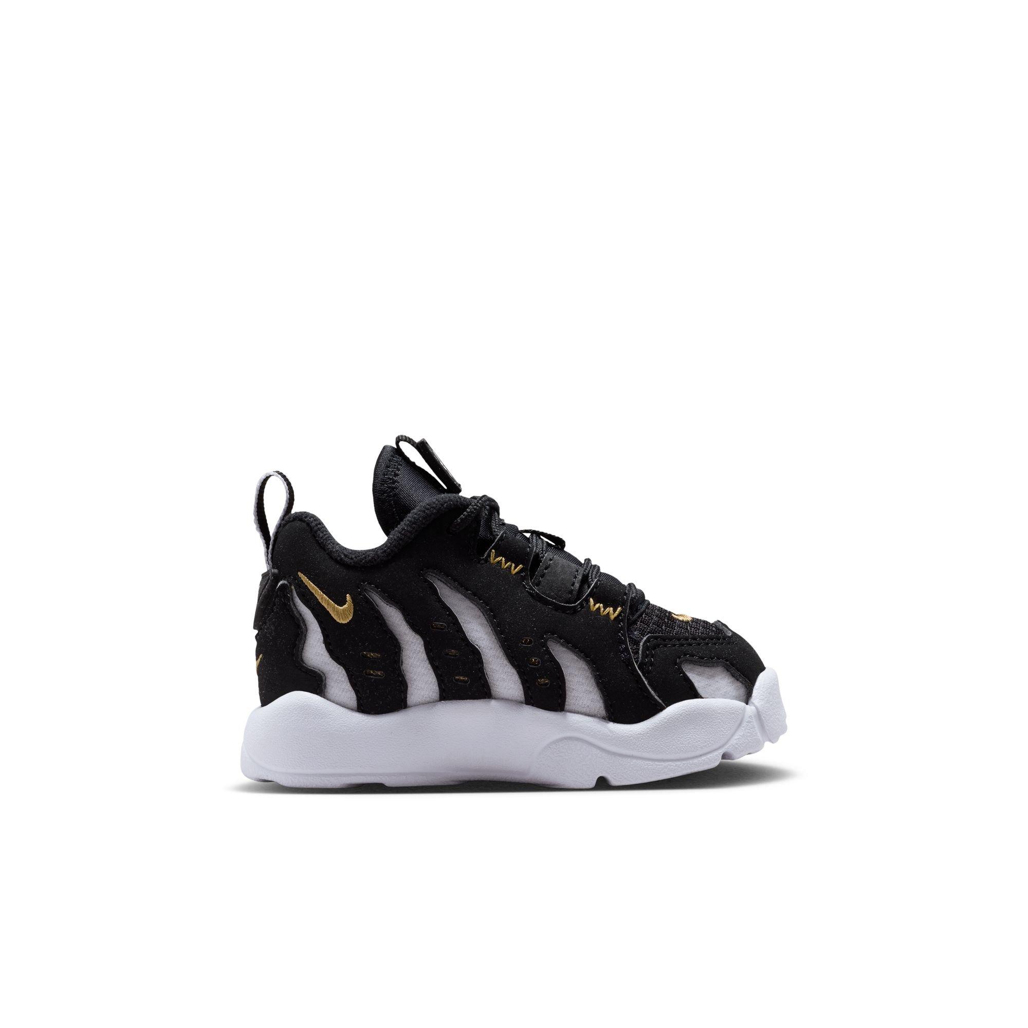 Nike Air DT Max '96 Low "Black/White" Toddler Kids' Shoe - BLACK/METALLIC GOLD/WHITE Thumbnail View 3