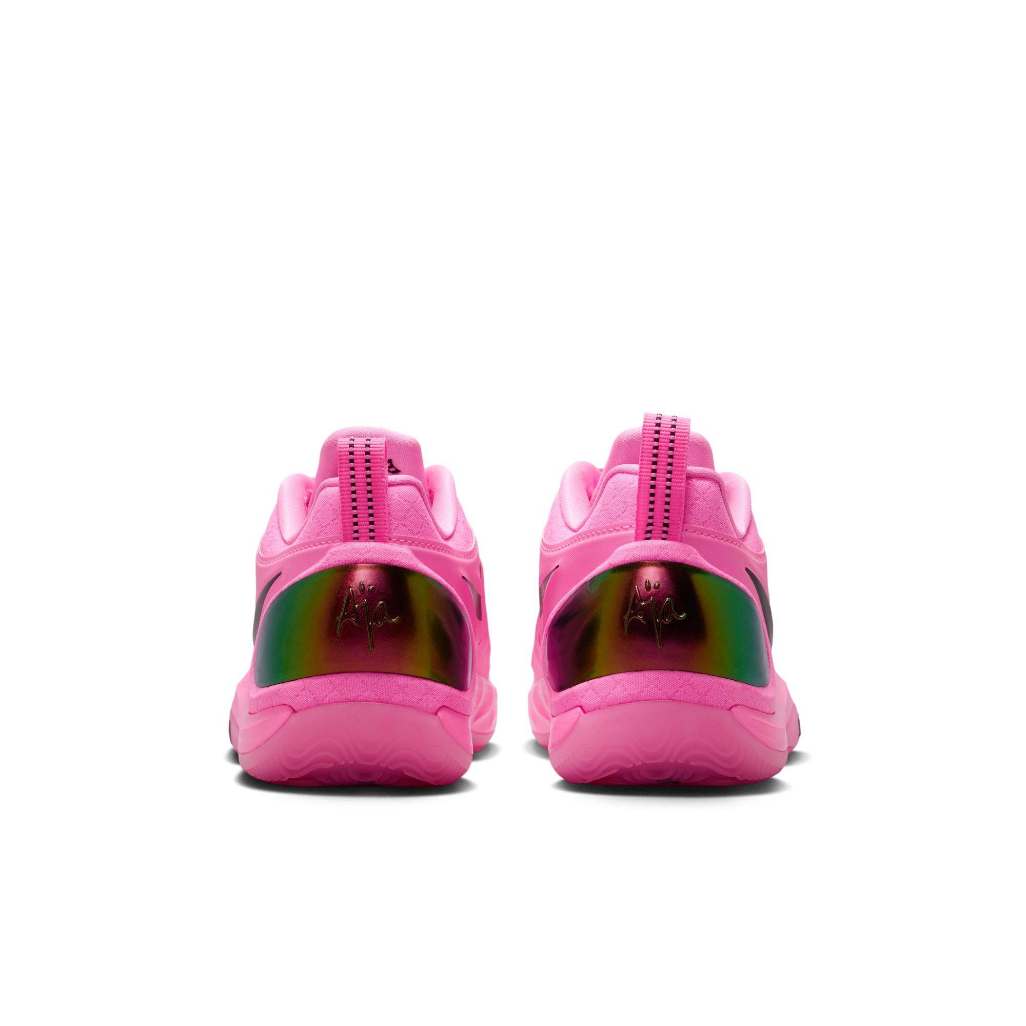 Nike A'Two "A'Pink Shoe" Grade School Kids' Basketball Shoe - PINK BEAM/BLACK Thumbnail View 11