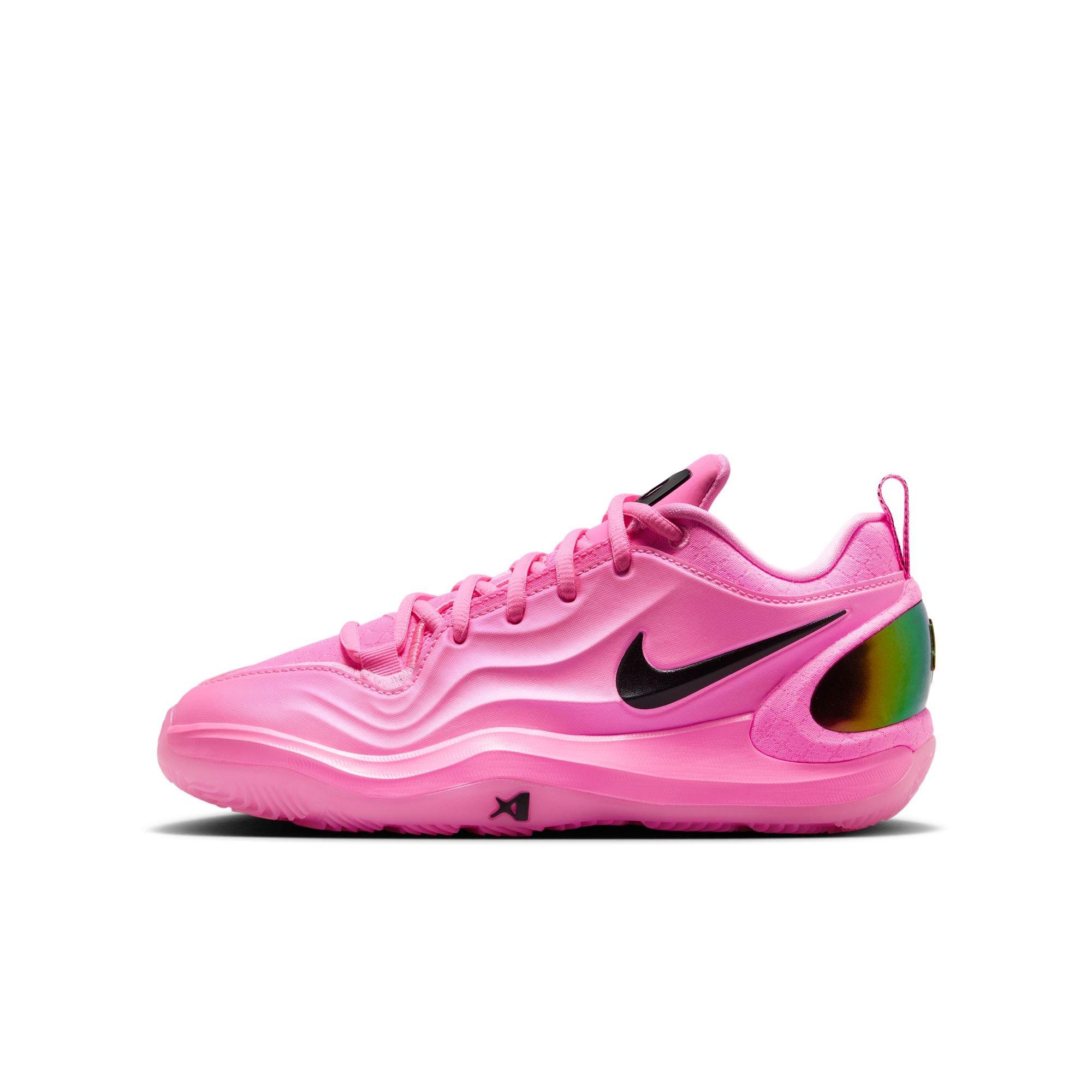Nike A'Two "A'Pink Shoe" Grade School Kids' Basketball Shoe - PINK BEAM/BLACK Thumbnail View 9