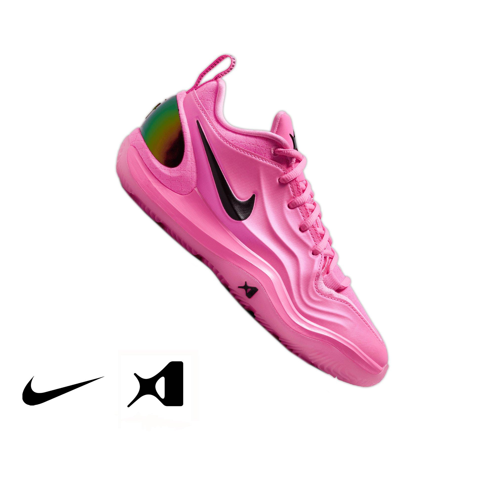 Nike A'Two "A'Pink Shoe" Grade School Kids' Basketball Shoe - PINK BEAM/BLACK Thumbnail View 1