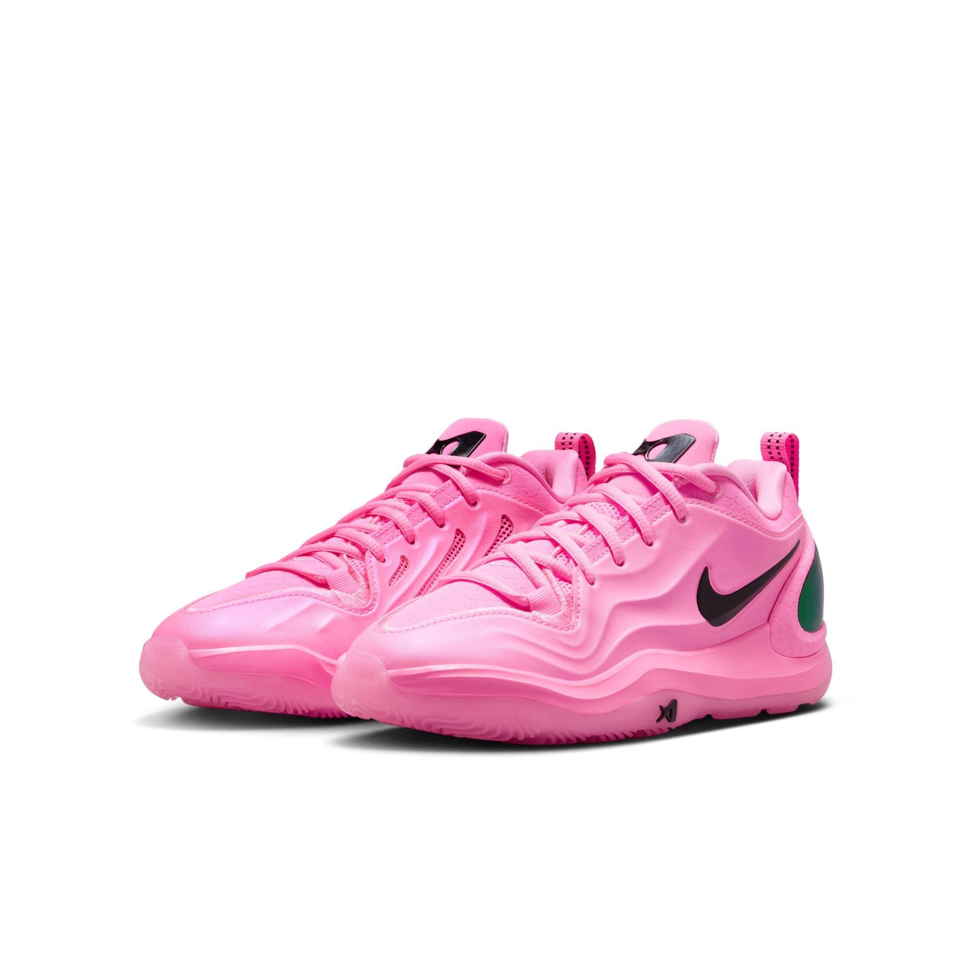 Nike A'Two "A'Pink Shoe" Grade School Kids' Basketball Shoe - PINK BEAM/BLACK Thumbnail View 4