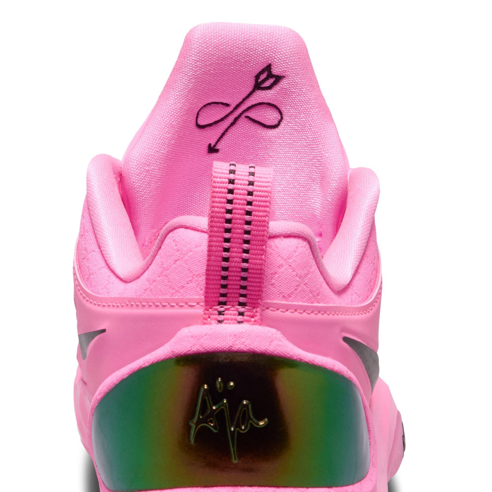 Nike A'Two "A'Pink Shoe" Grade School Kids' Basketball Shoe - PINK BEAM/BLACK Thumbnail View 7