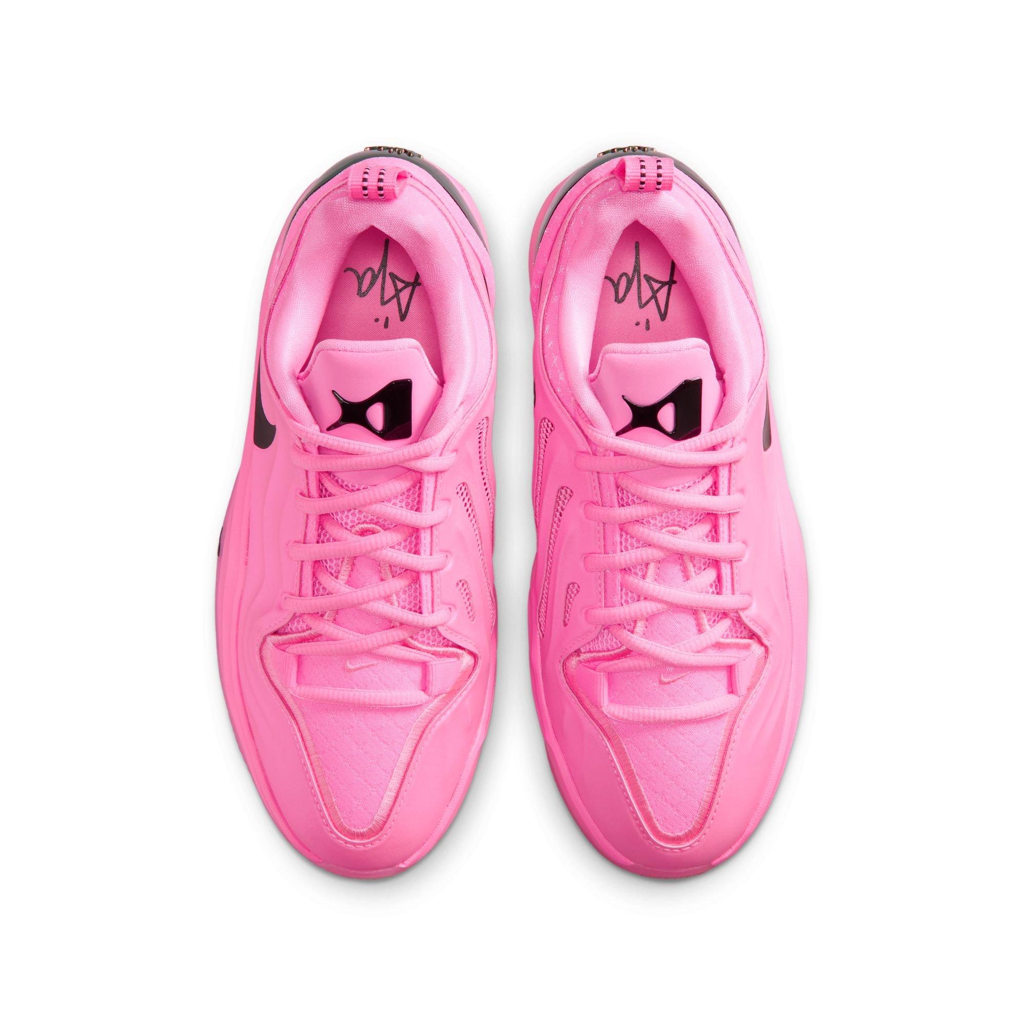 Nike A'Two "A'Pink Shoe" Grade School Kids' Basketball Shoe - PINK BEAM/BLACK Thumbnail View 12