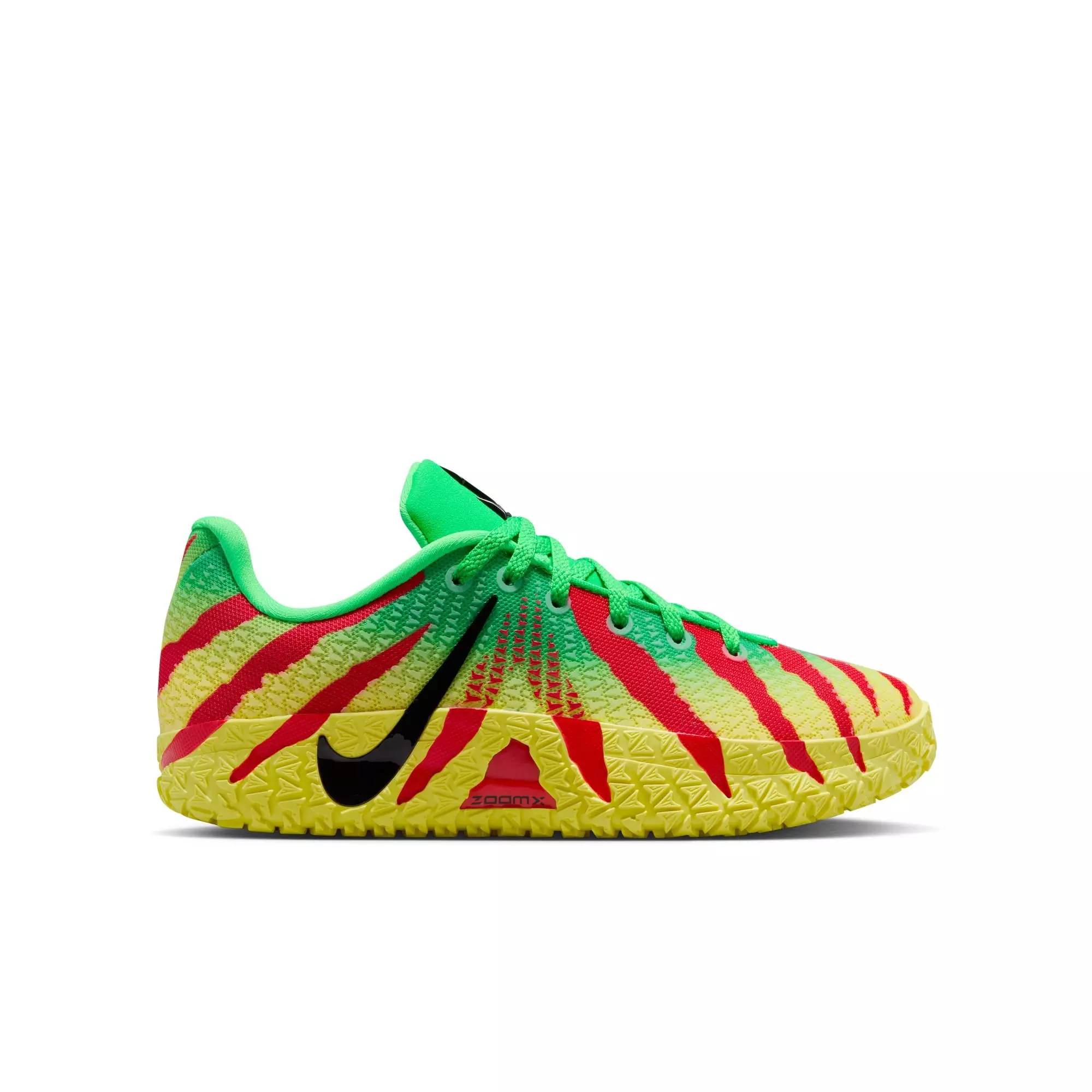 Nike Ja 3 "Explorer" Grade School Kids' Basketball Shoe - GREEN SPARK/BLACK/UNIVERSITY RED