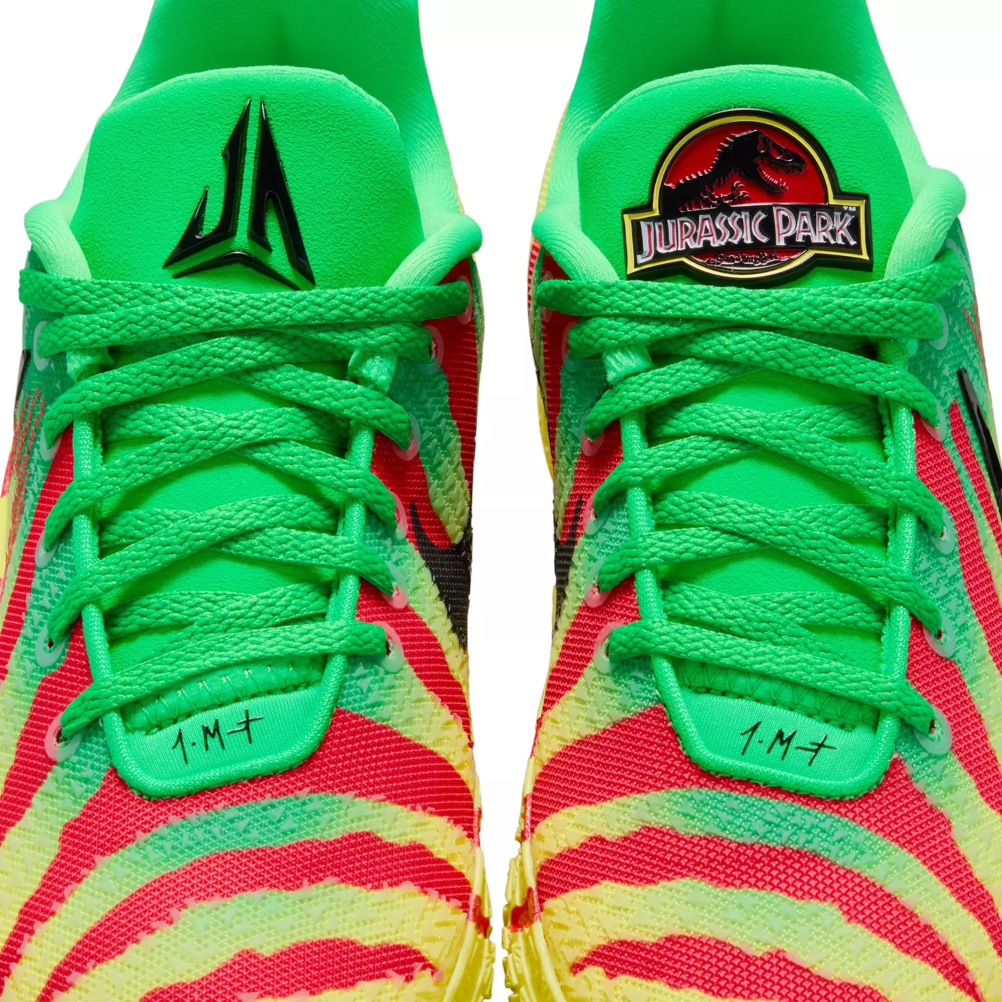 Nike Ja 3 "Explorer" Grade School Kids' Basketball Shoe - GREEN SPARK/BLACK/UNIVERSITY RED