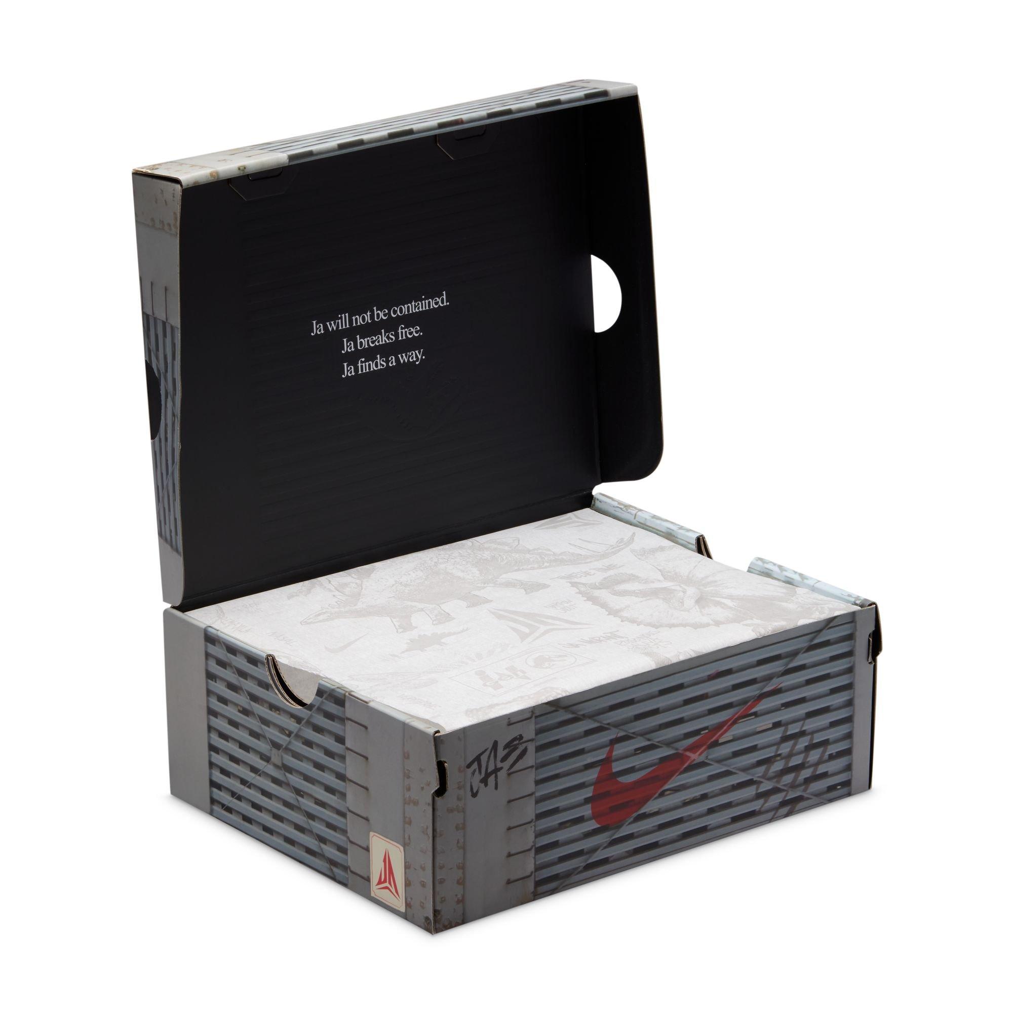 Nike Ja 3 "Explorer" Grade School Kids' Basketball Shoe - GREEN SPARK/BLACK/UNIVERSITY RED Thumbnail View 9