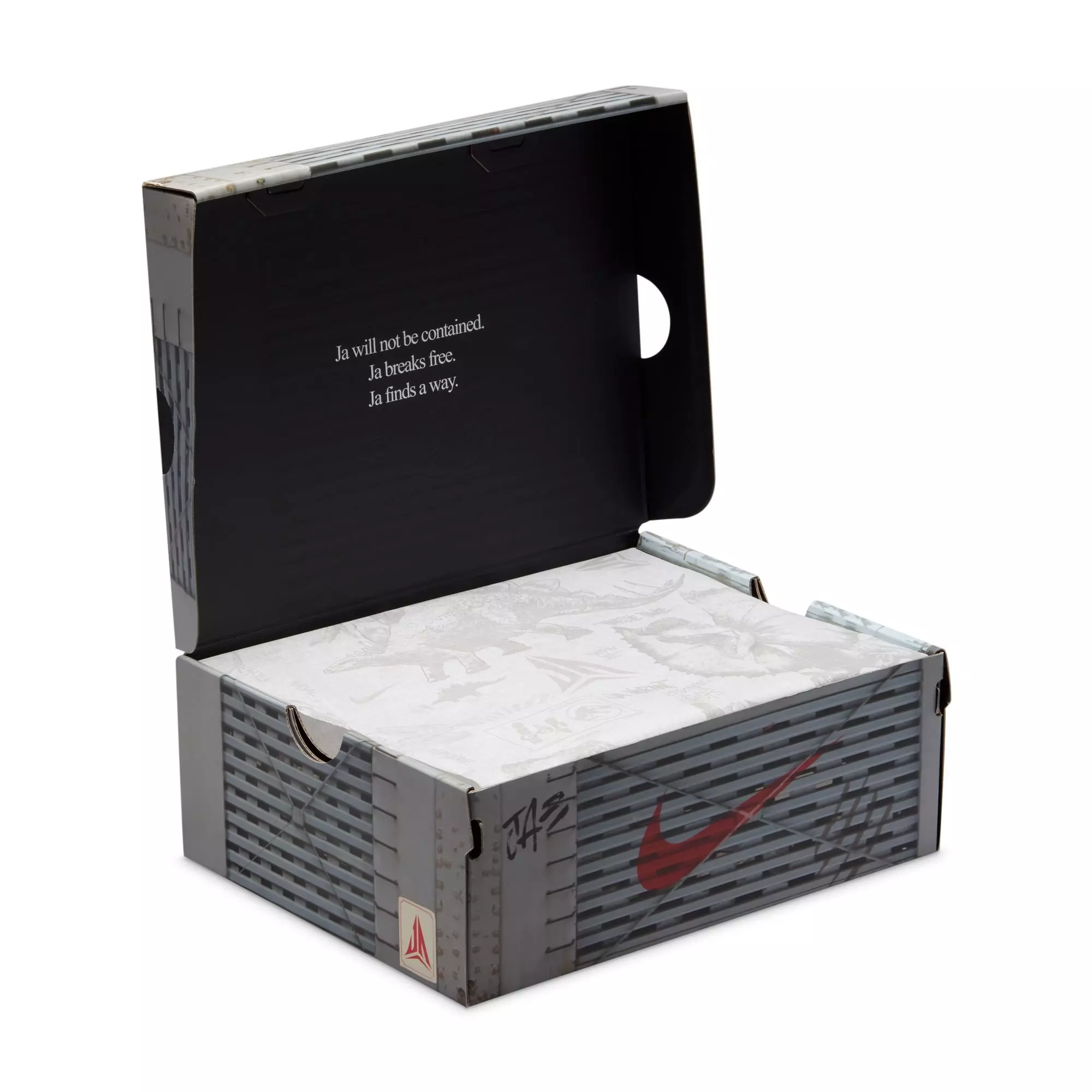 Nike Ja 3 "Explorer" Grade School Kids' Basketball Shoe - GREEN SPARK/BLACK/UNIVERSITY RED