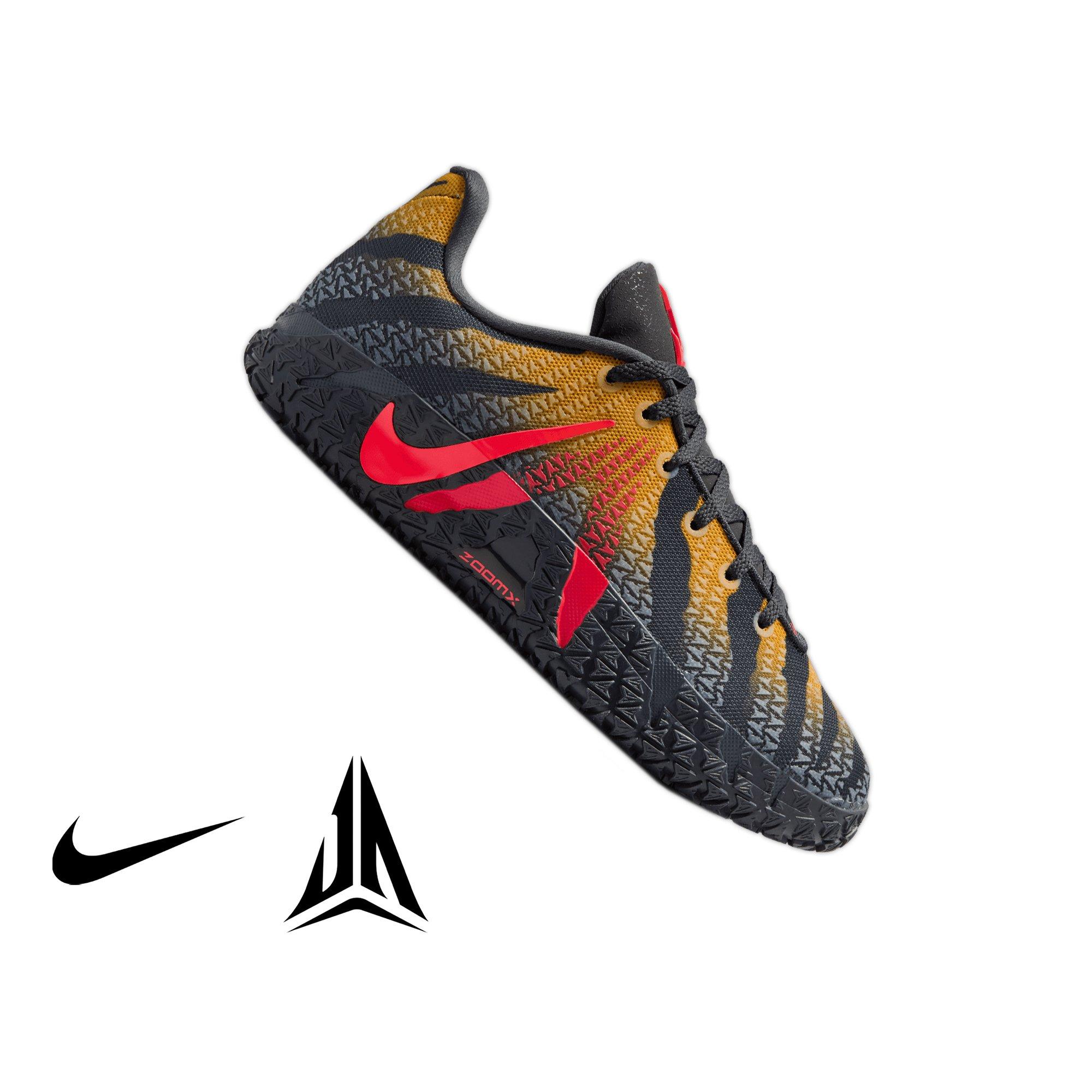 Nike Ja 3 "Raptor" Grade School Kids' Basketball Shoe - ANTHRACITE/BRIGHT CRIMSON/YELLOW OCHRE Thumbnail View 1