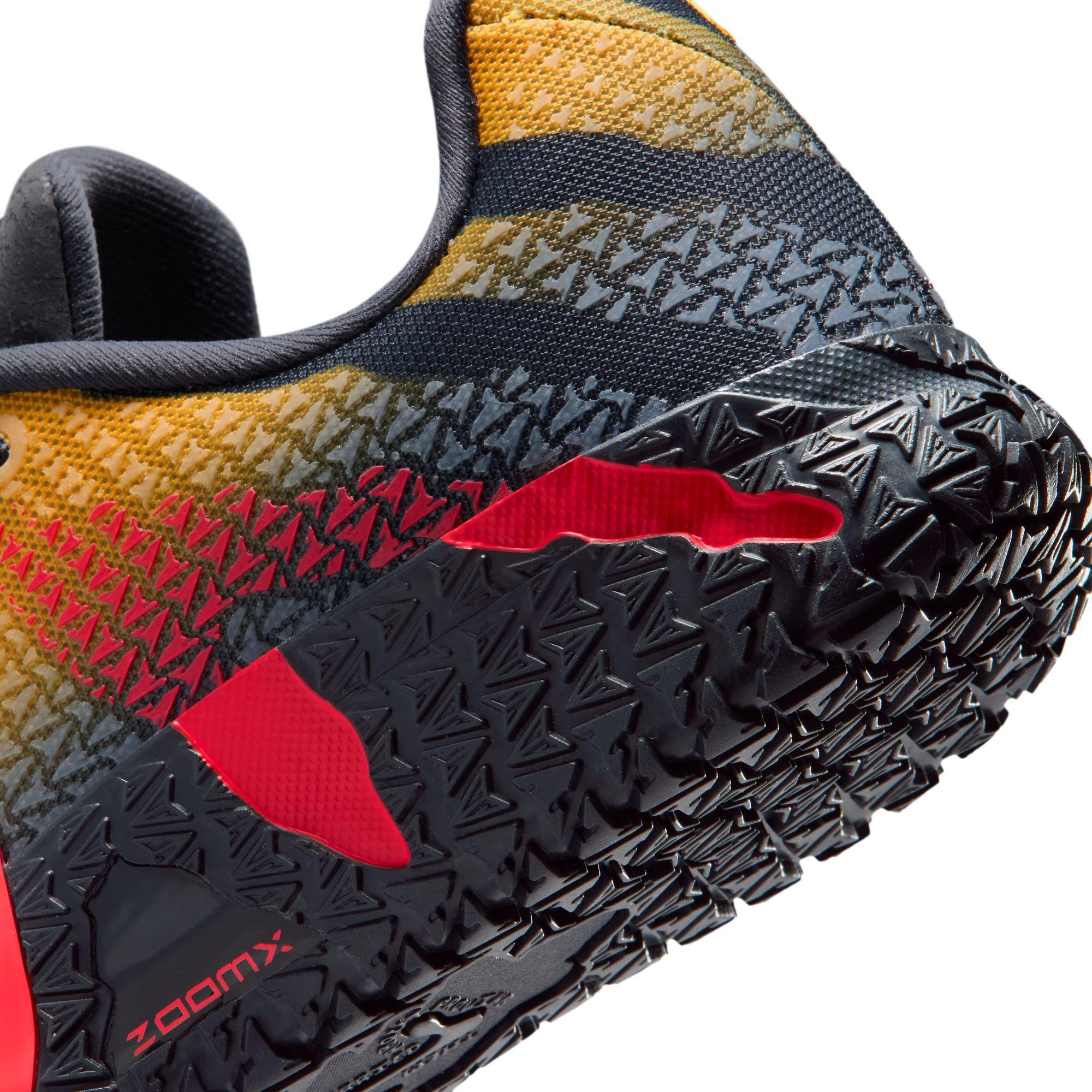 Nike Ja 3 "Raptor" Grade School Kids' Basketball Shoe - ANTHRACITE/BRIGHT CRIMSON/YELLOW OCHRE Thumbnail View 6