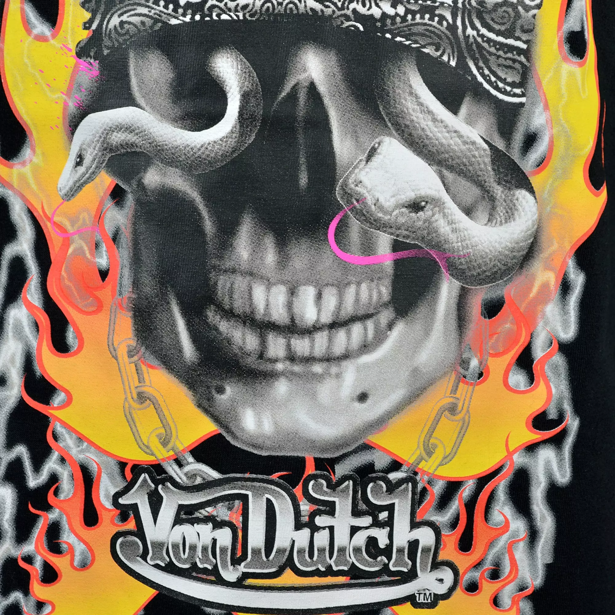 Von Dutch Big Boys' Skull Tee - Black - BLACK