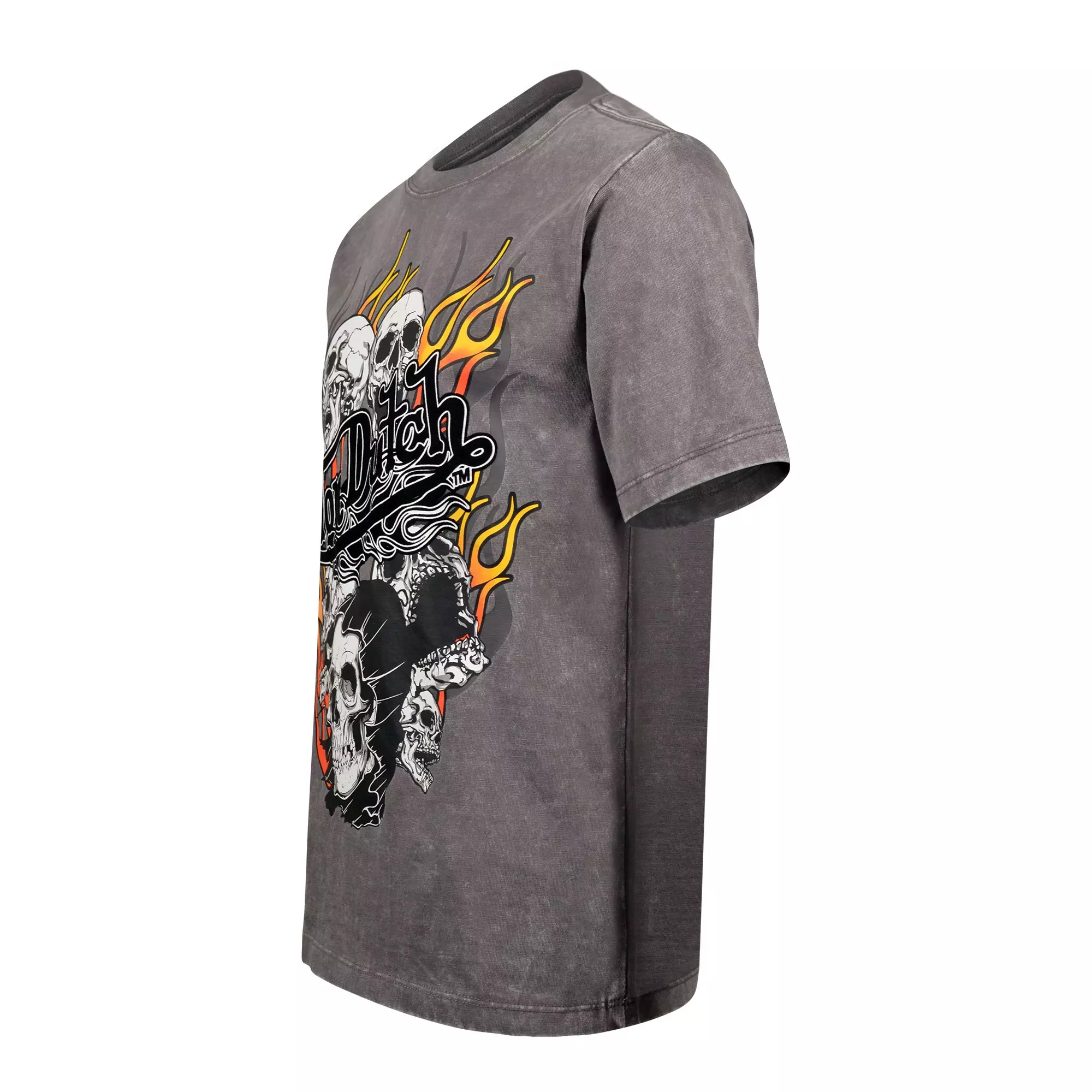 Von Dutch Big Boys' Multi Skull Tee - Grey - CHARCOAL