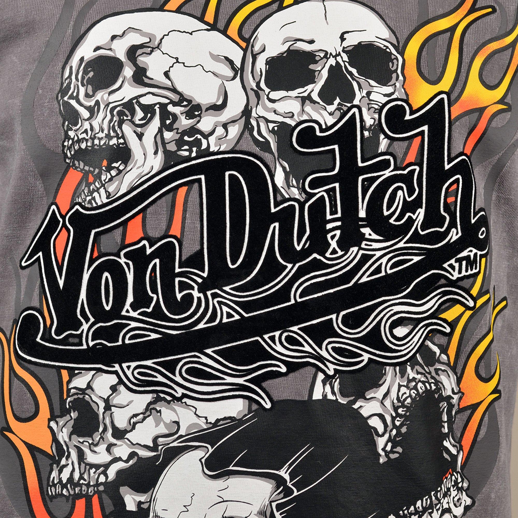Von Dutch Multi Skull Big Boys' Grey Tee