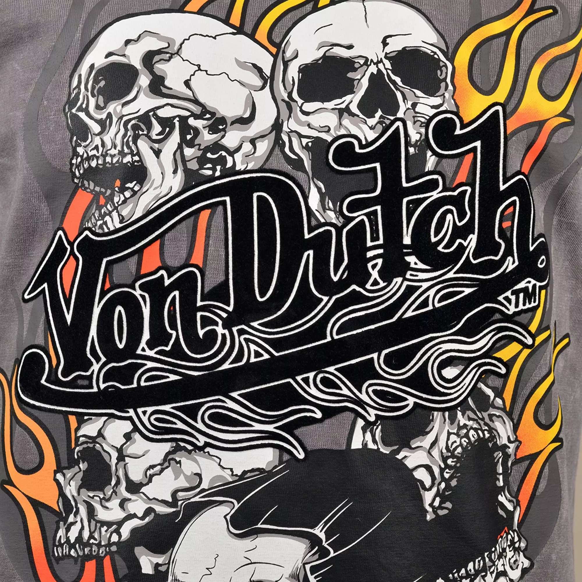 Von Dutch Big Boys' Multi Skull Tee - Grey - CHARCOAL