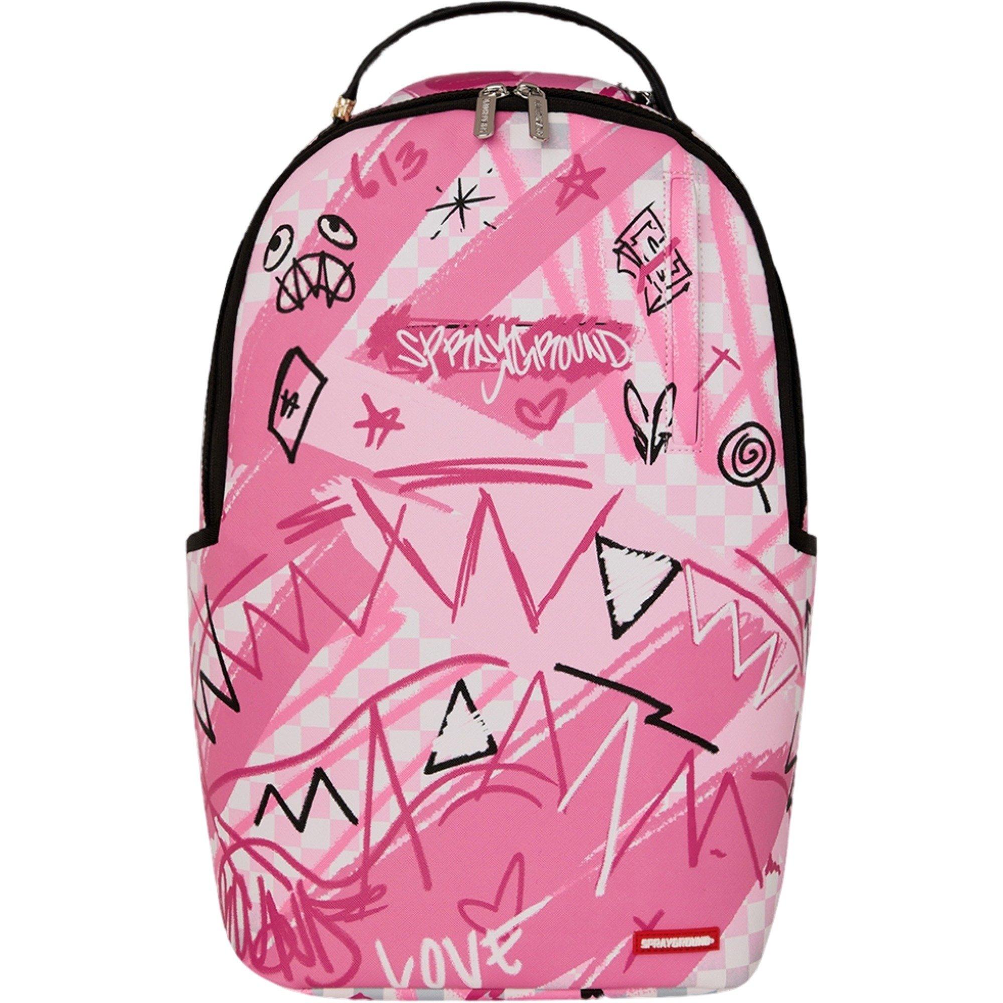 Sprayground Pink Smoke Check Backpack