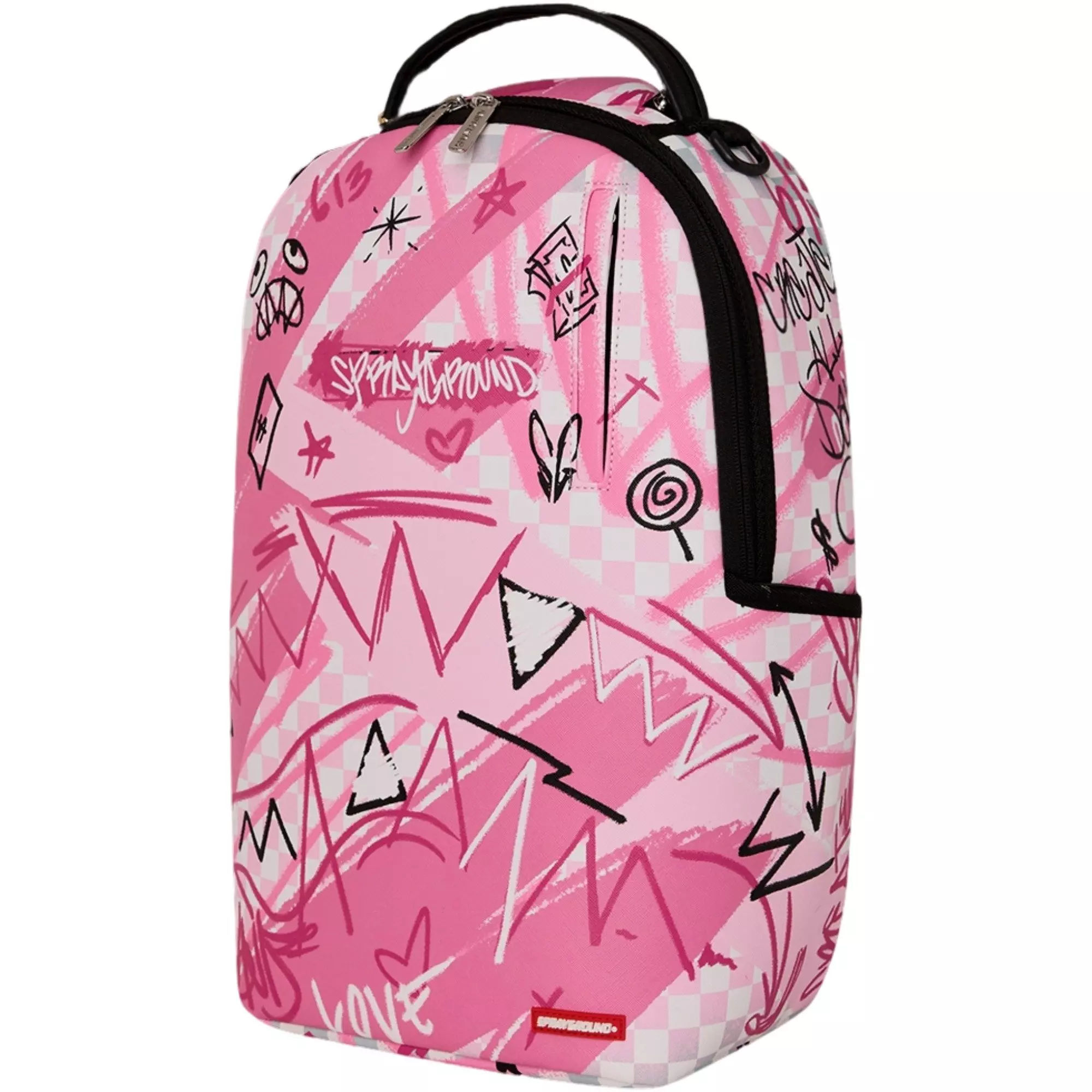 Sprayground Pink Smoke Check Backpack - PINK
