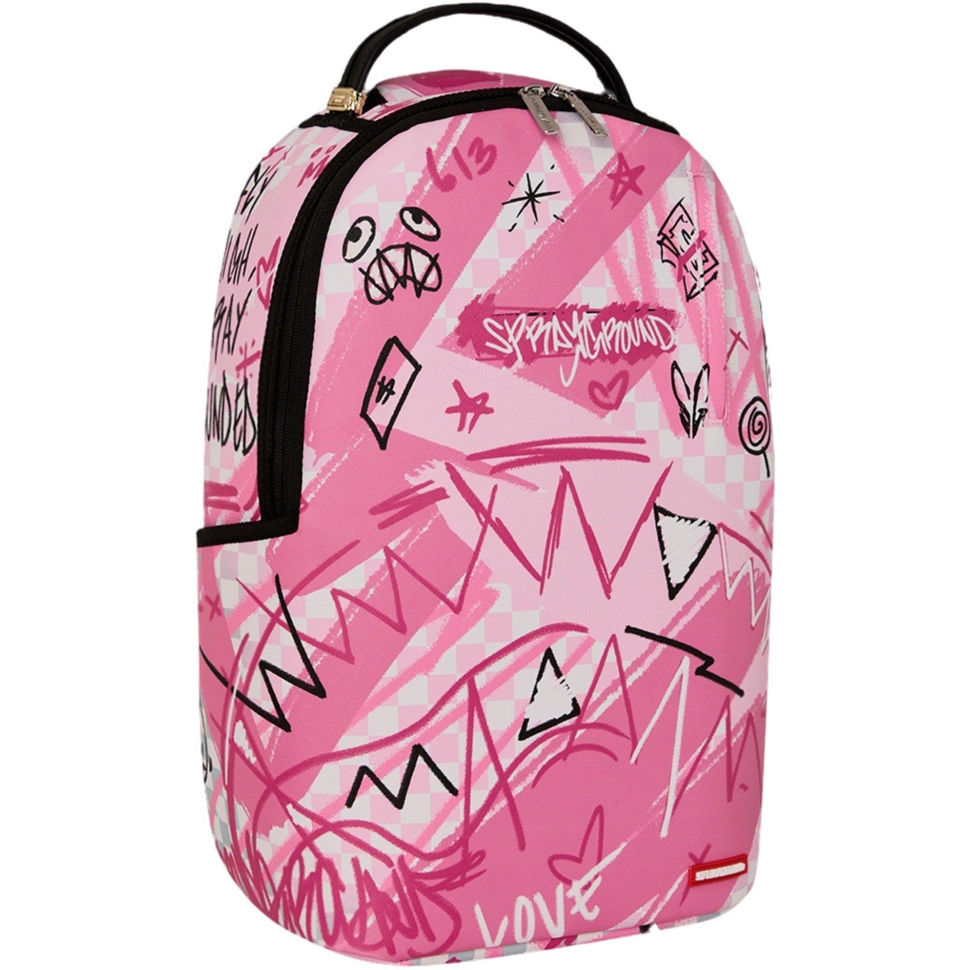 Sprayground Pink Smoke Check Backpack - Pink - PINK Thumbnail View 4