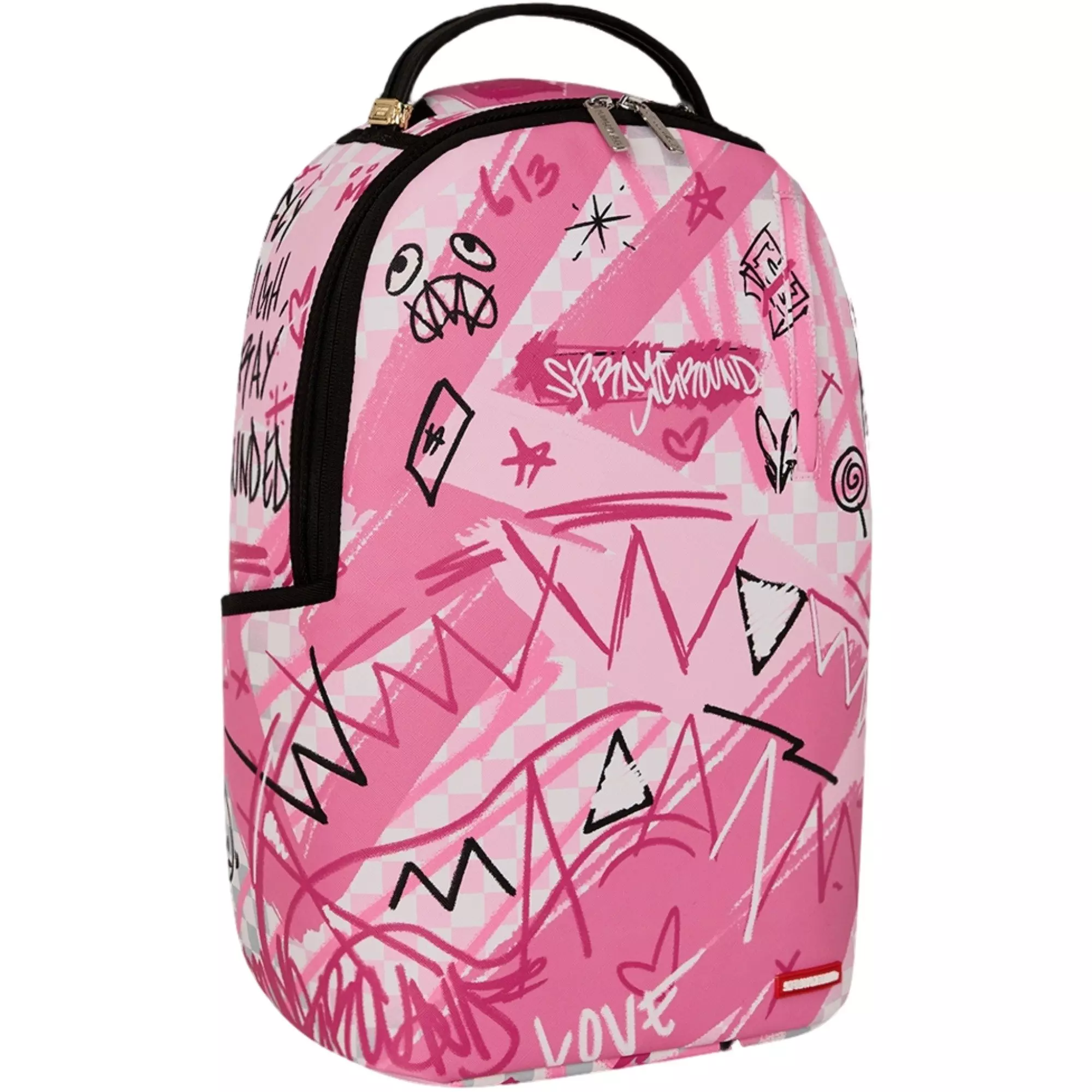 Sprayground Pink Smoke Check Backpack - Pink - PINK