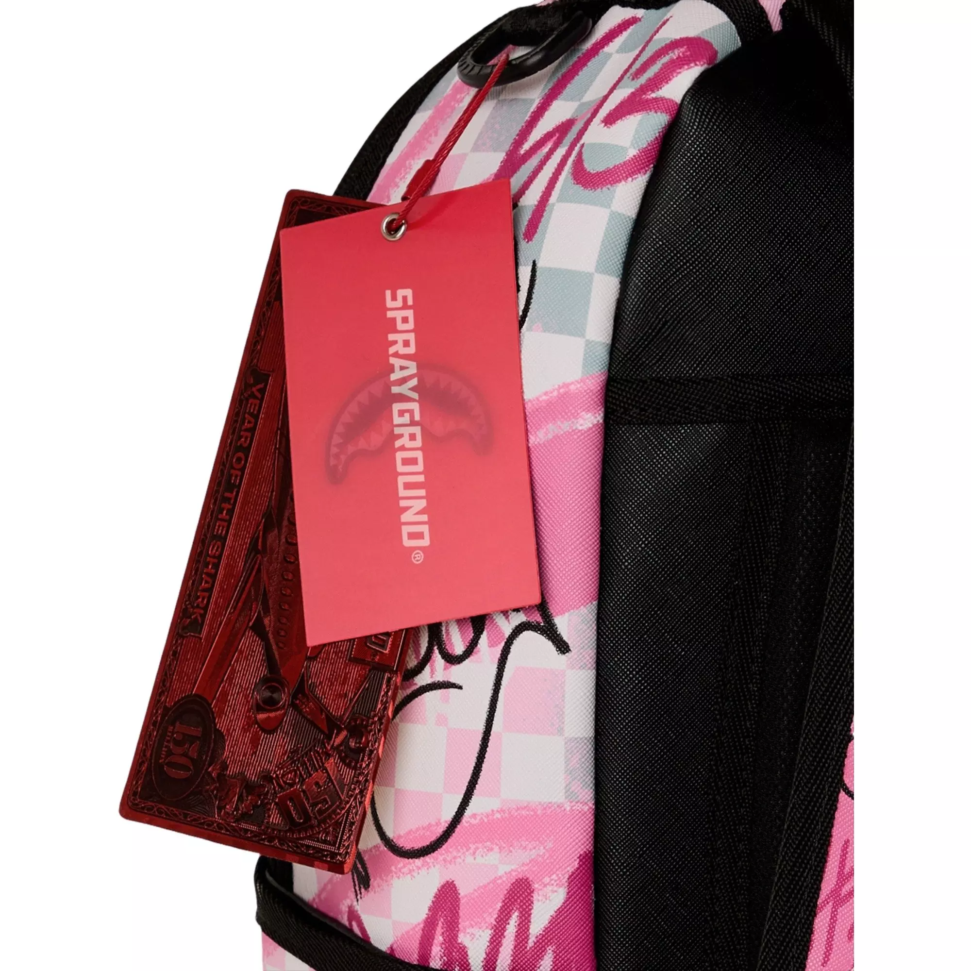 Sprayground Pink Smoke Check Backpack - Pink - PINK