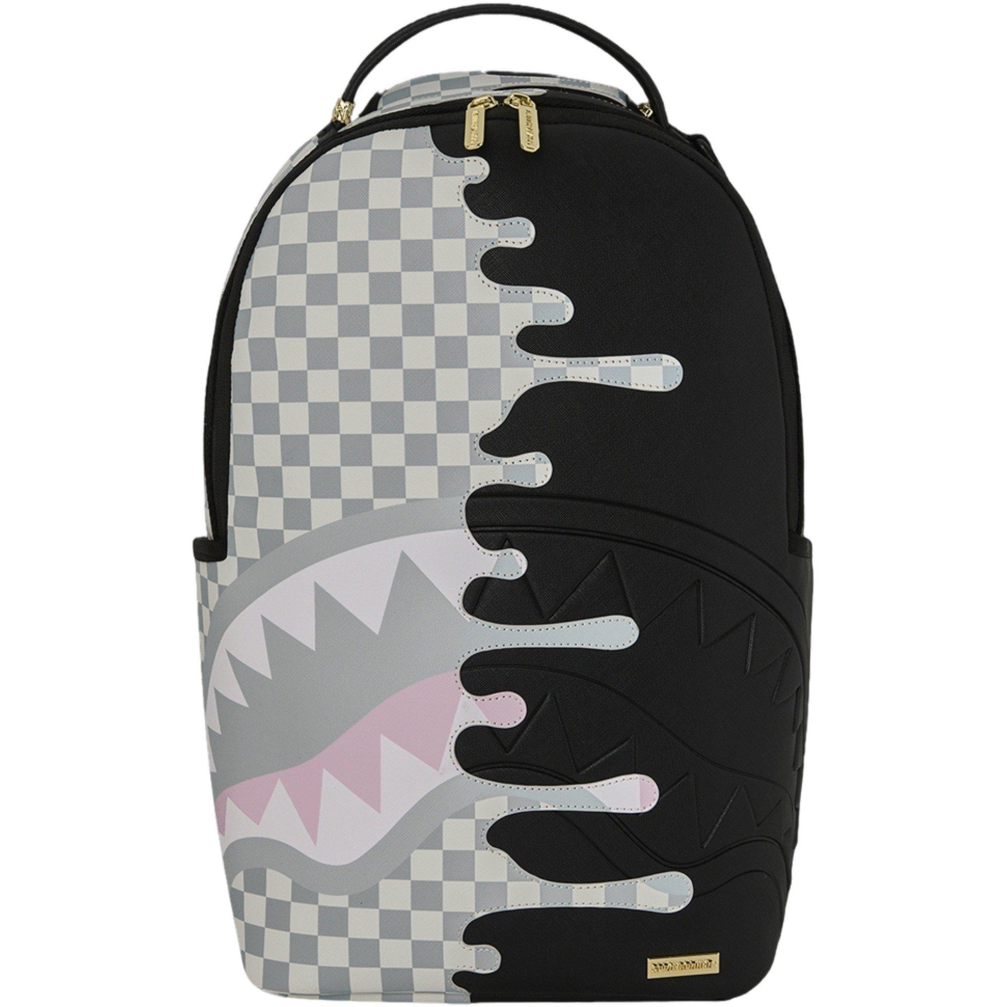 Sprayground Cream Check Side Drip Black/Cream/Grey Backpack