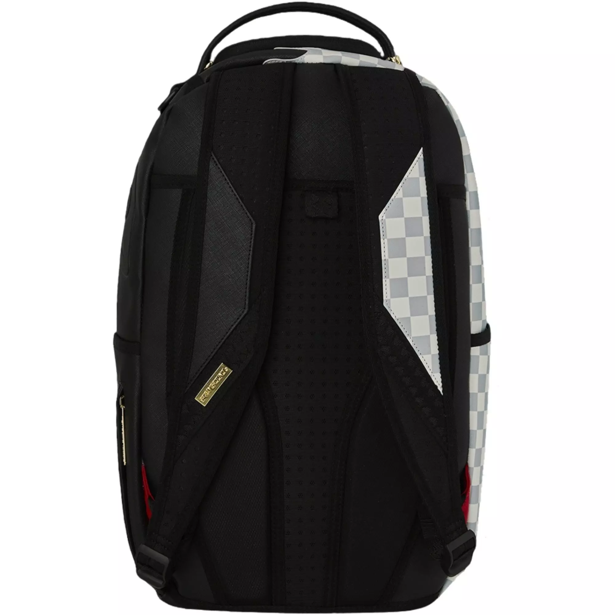 Sprayground Cream Check Side Drip Backpack - Black/Cream/Grey - BLACK/CREAM/GREY